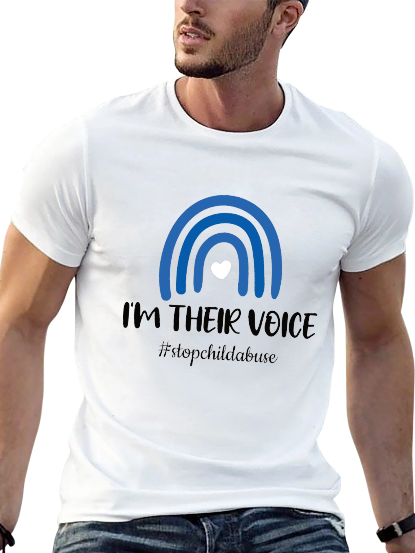 Black I'm Their Voice Stop Child Abuse T-Shirt view 13