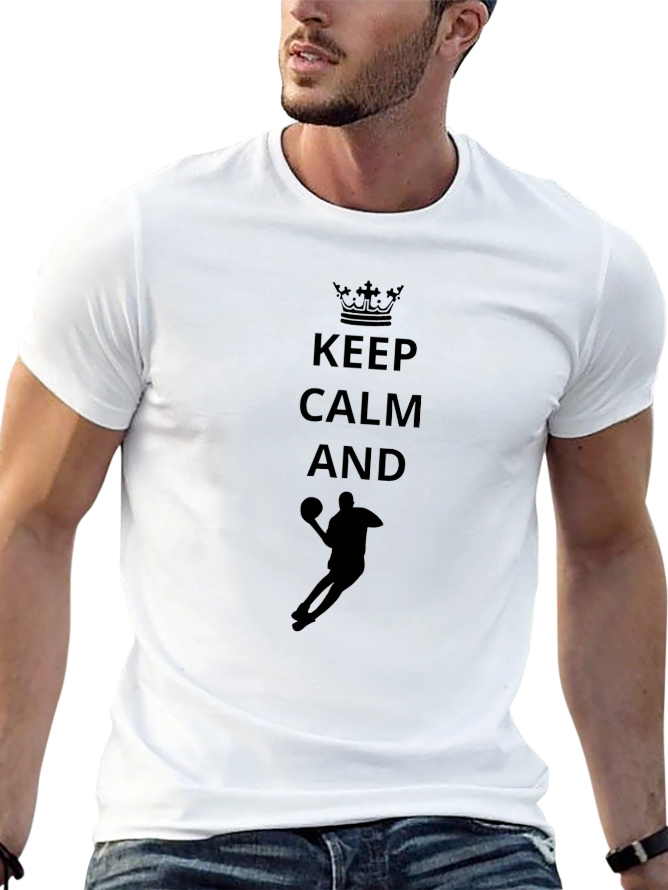 Black Keep Calm and Basketball T-Shirt view 13