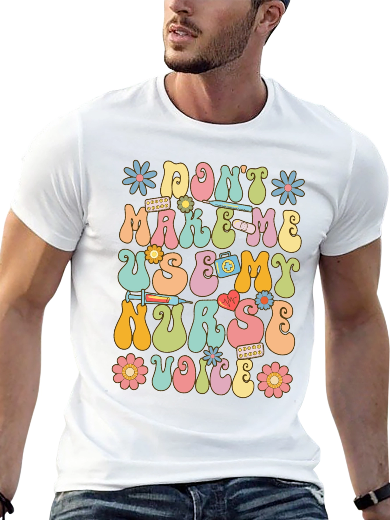 Black Don't Make Me Use My Nurse Voice Graphic T-Shirt view 13