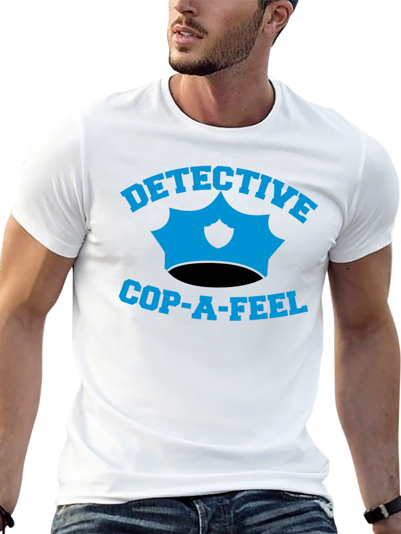 Black Detective Cop-A-Feel Graphic T-Shirt view 13