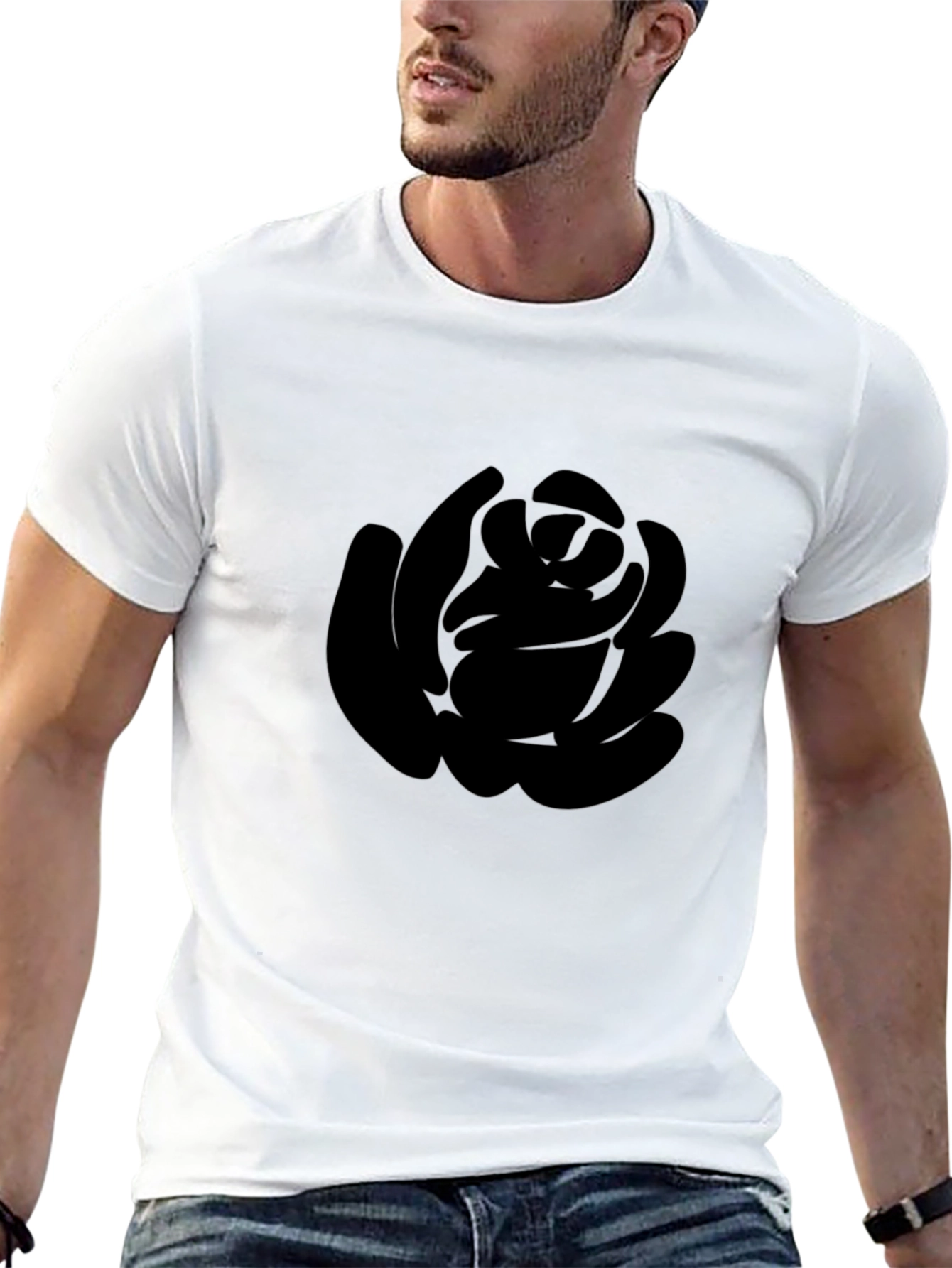 Black Black Rose Graphic T-Shirt - Stylish Men's Tee view 13