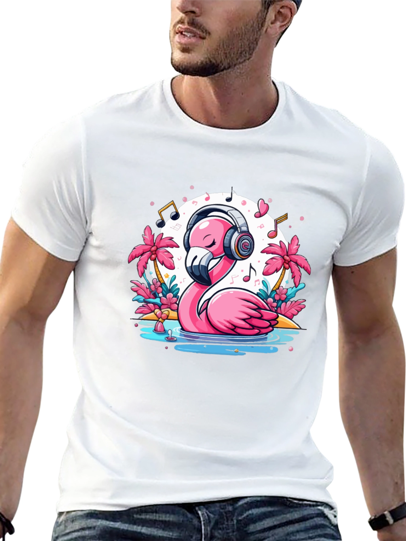 Black Flamingo Music Lover T-Shirt view 13