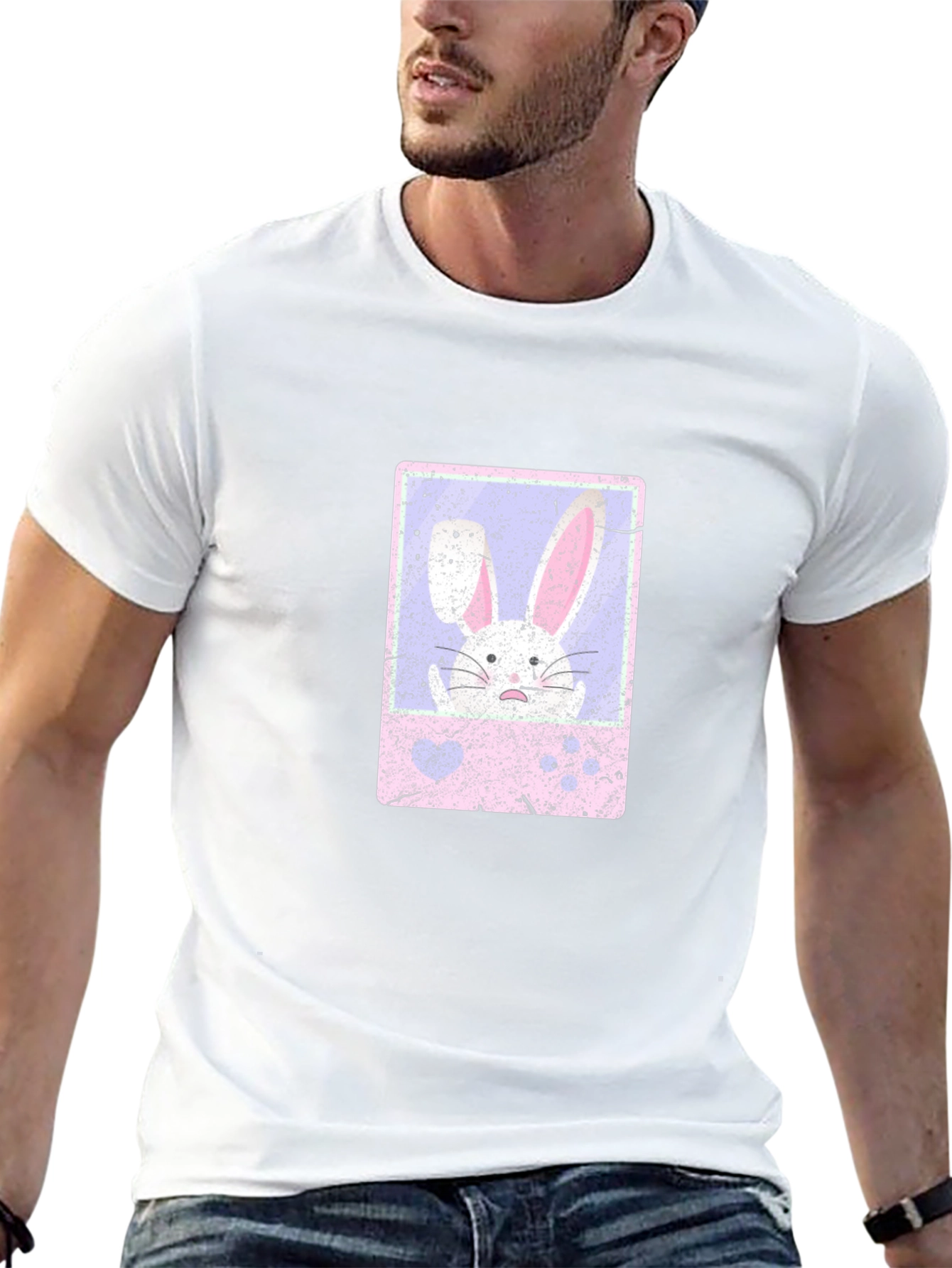 Black Easter Bunny Graphic Tee - Men's Black T-Shirt view 13
