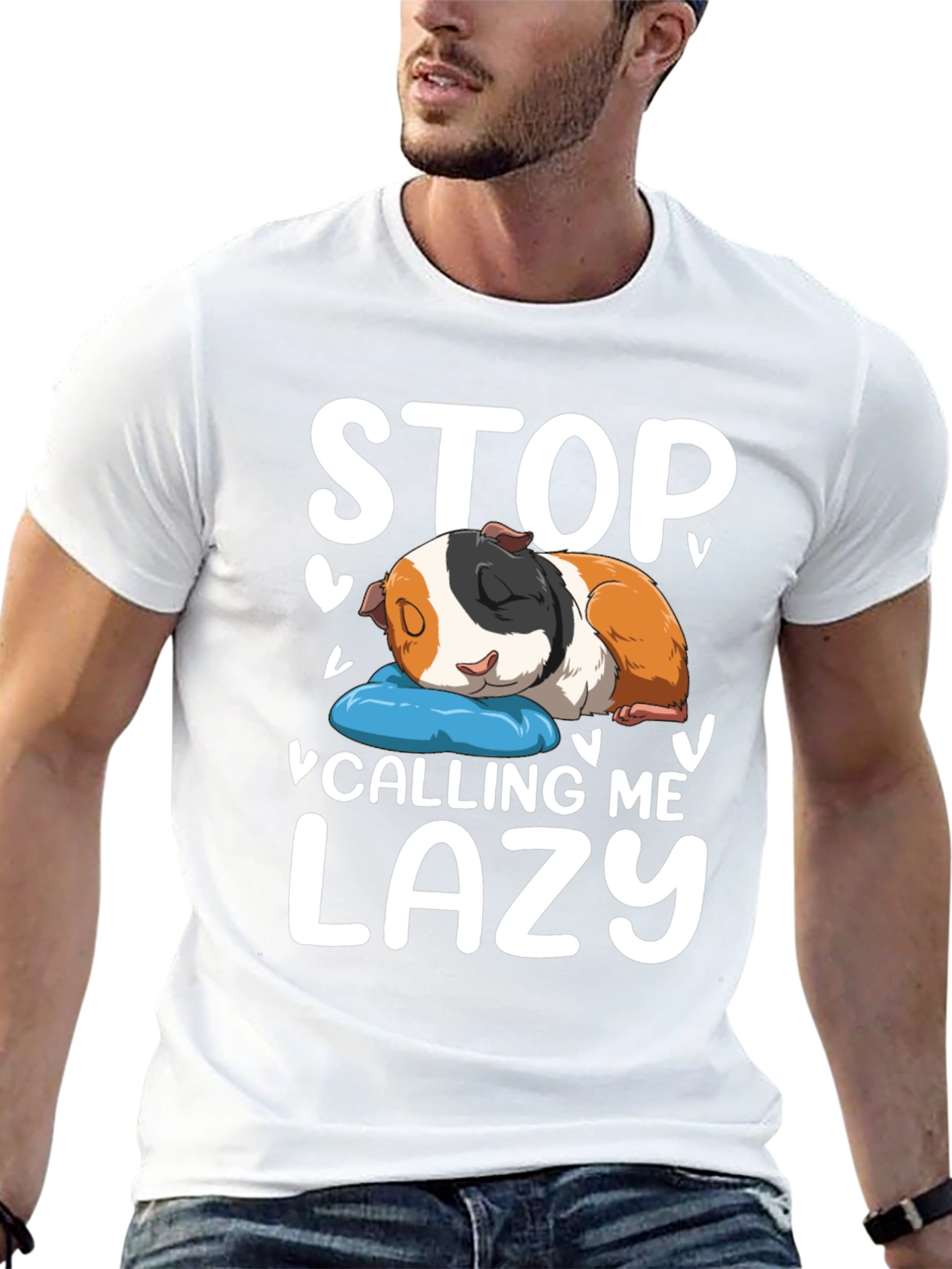 Black Stop Calling Me Lazy Guinea Pig T-Shirt view 13