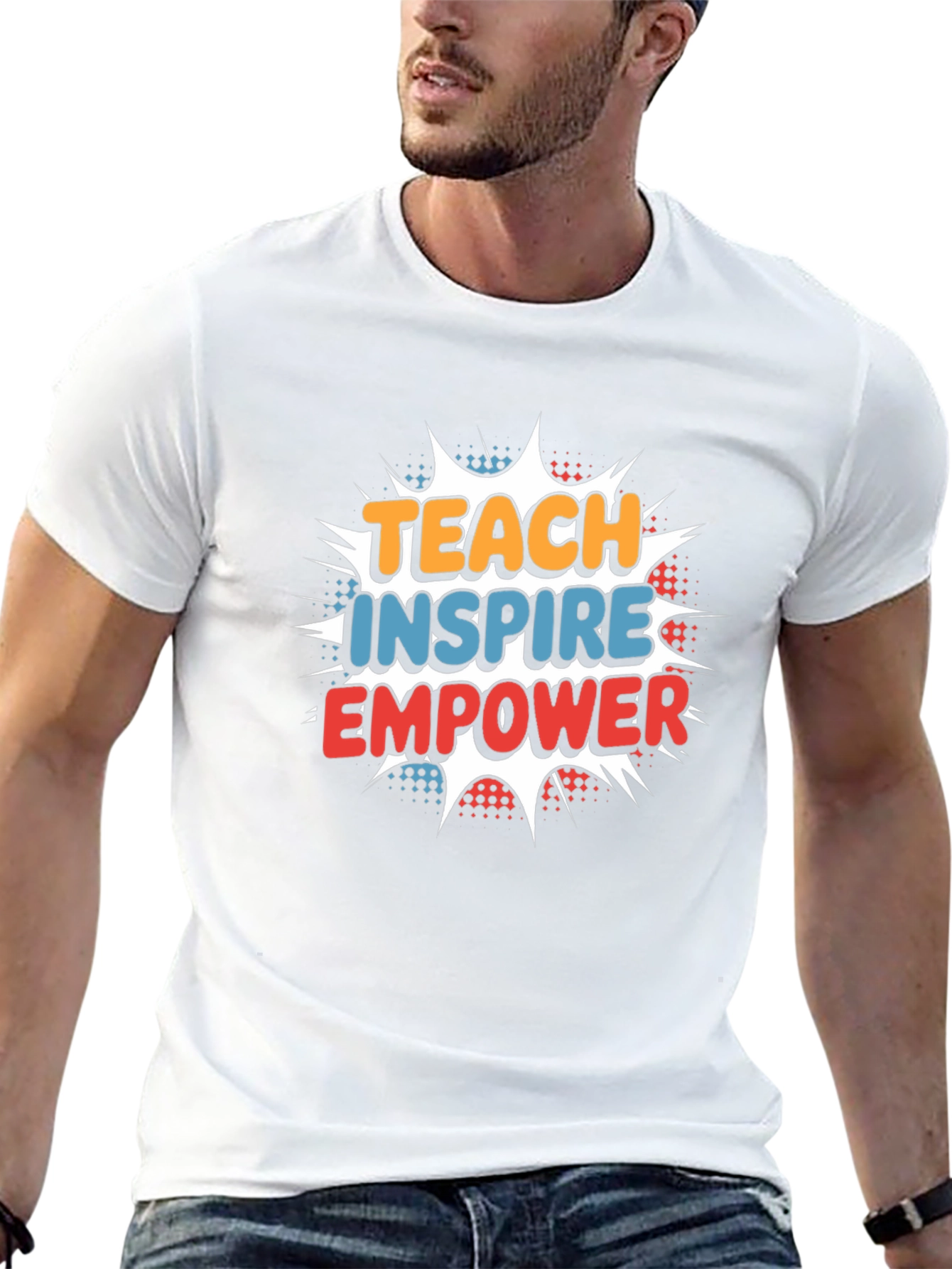 Black Teach Inspire Empower Graphic T-Shirt view 13