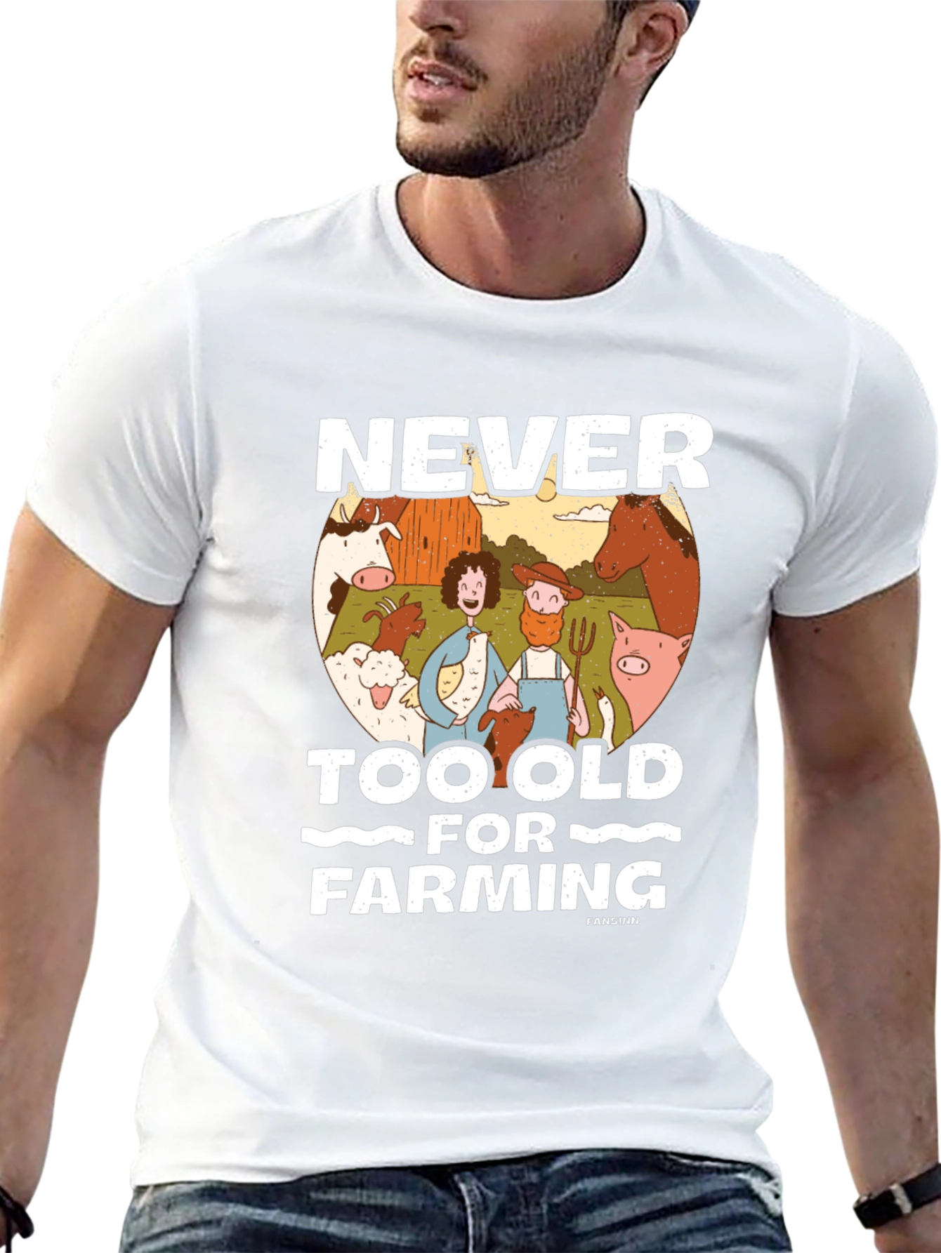 Black Never Too Old For Farming Black Graphic Tee view 13