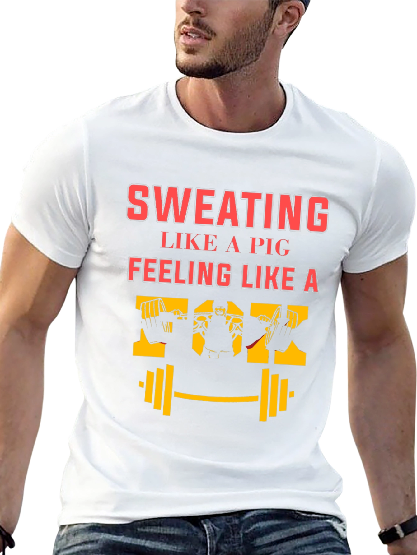 Black Sweating Pig Funny Workout Graphic Tee view 13