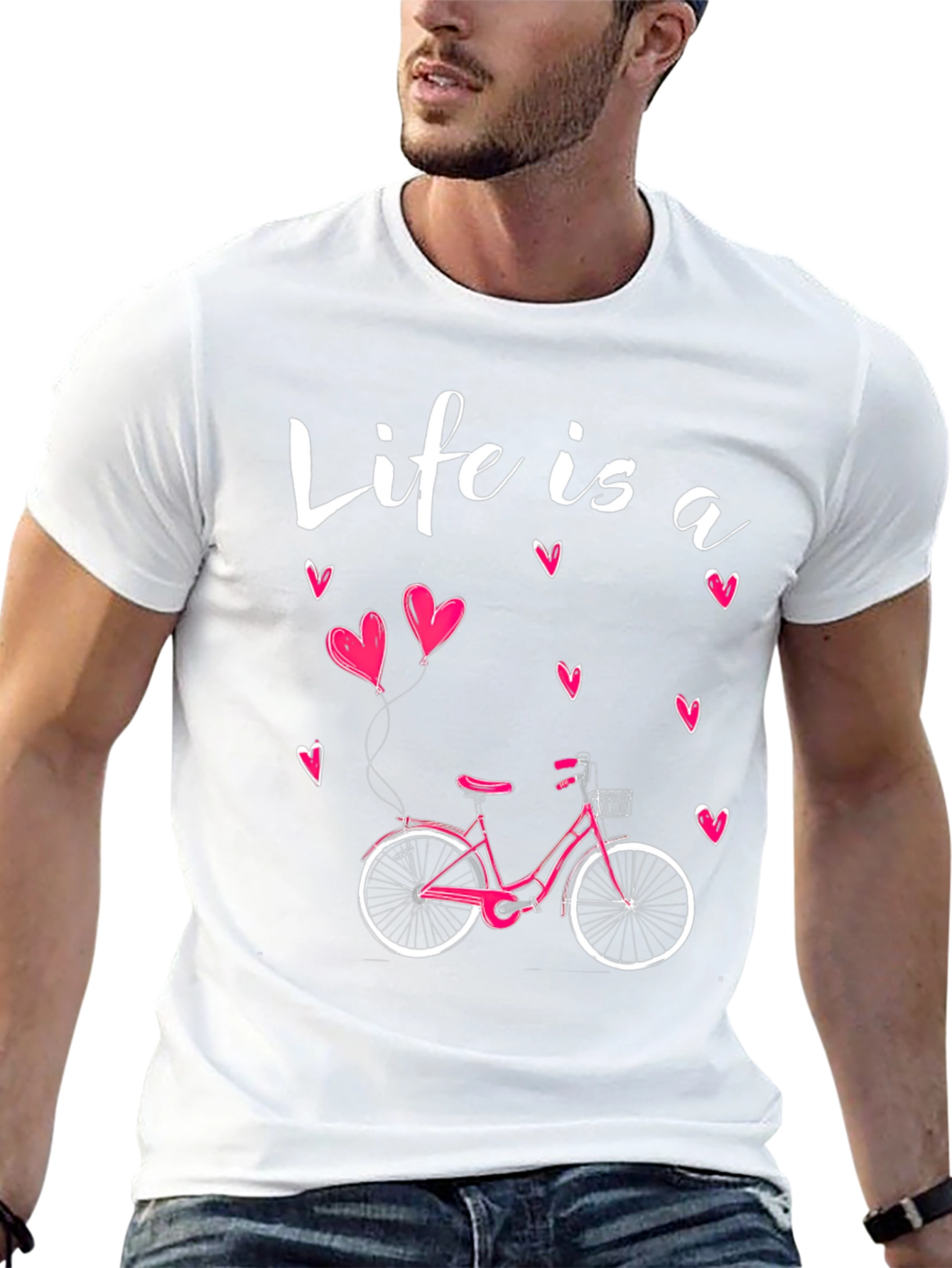 Black Life is a Ride Bicycle Graphic T-Shirt view 13