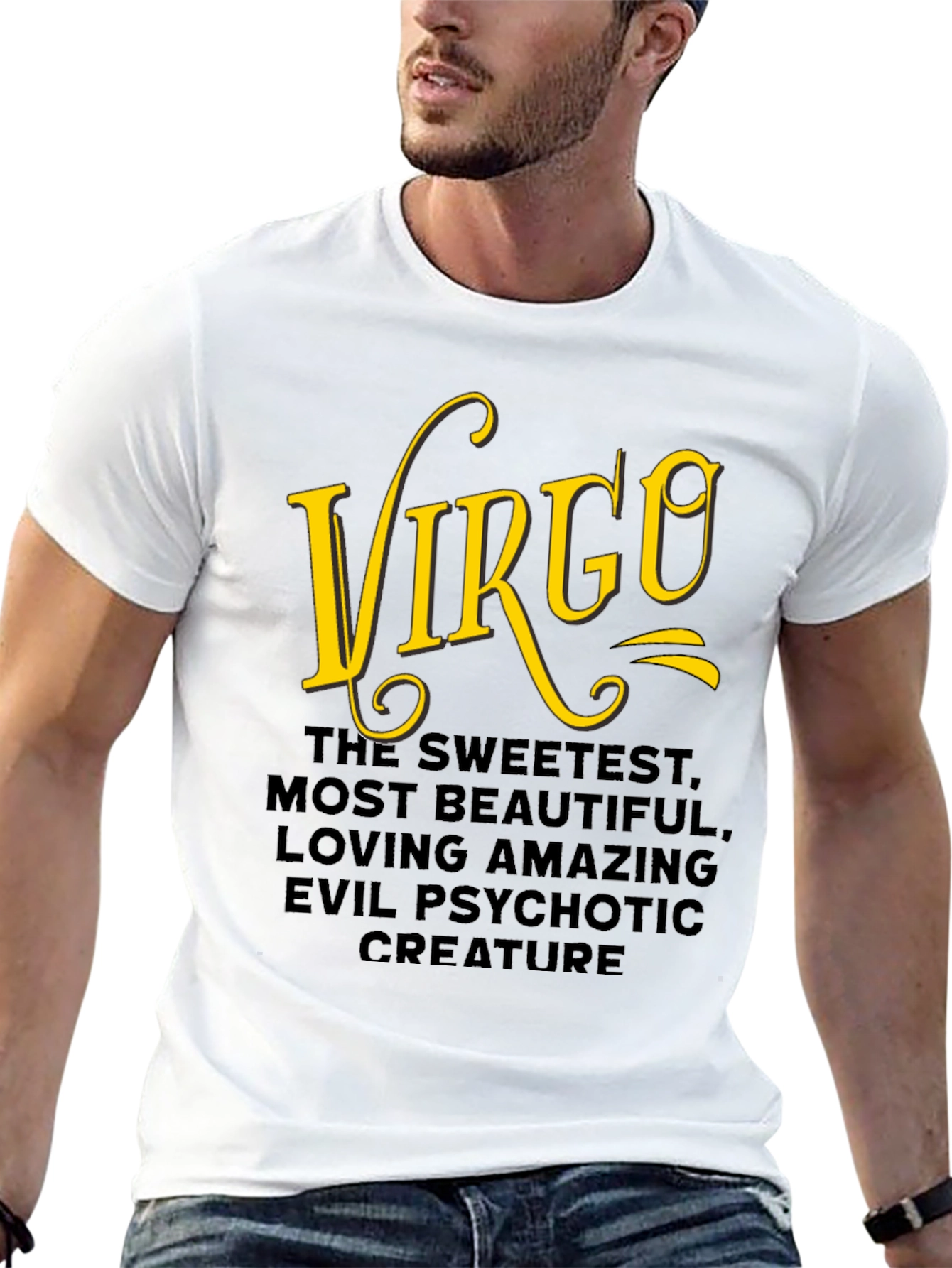 Black Virgo Zodiac T-Shirt: Sweetest, Most Beautiful Creature Tee view 13