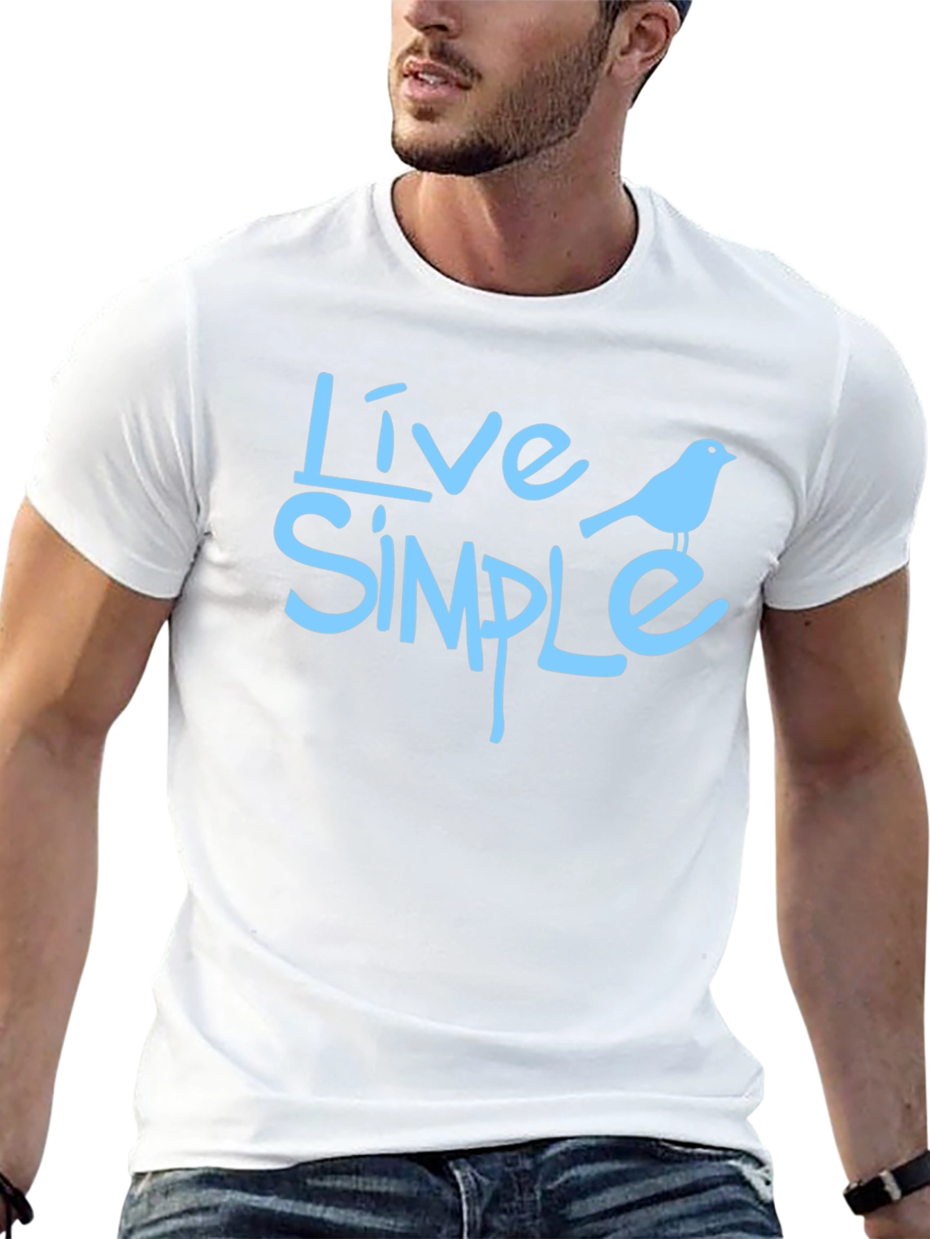 Black Live Simple Bird Graphic Black T-Shirt view 13