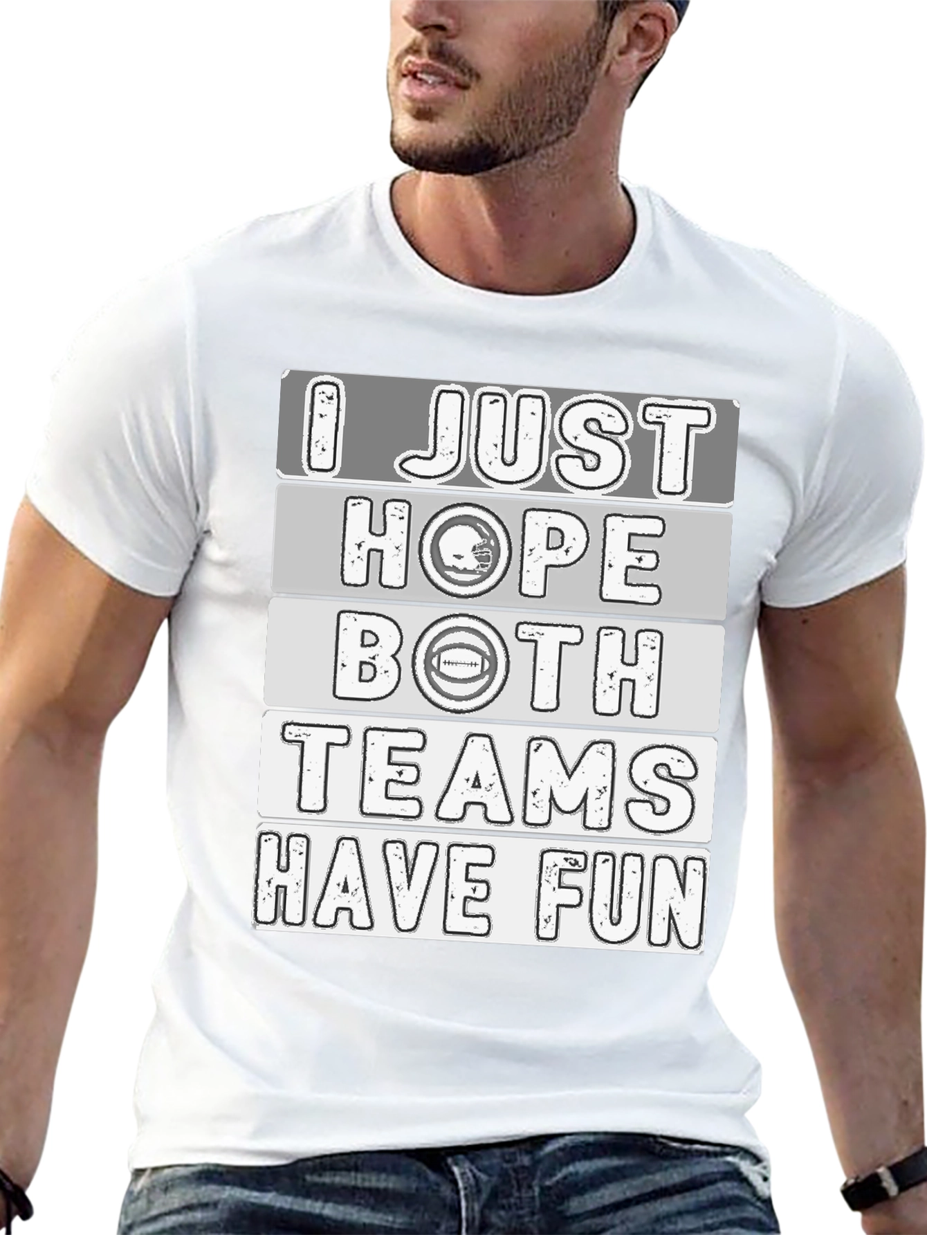 Black Funny Football Fan T-Shirt - I Just Hope Both Teams Have Fun view 13