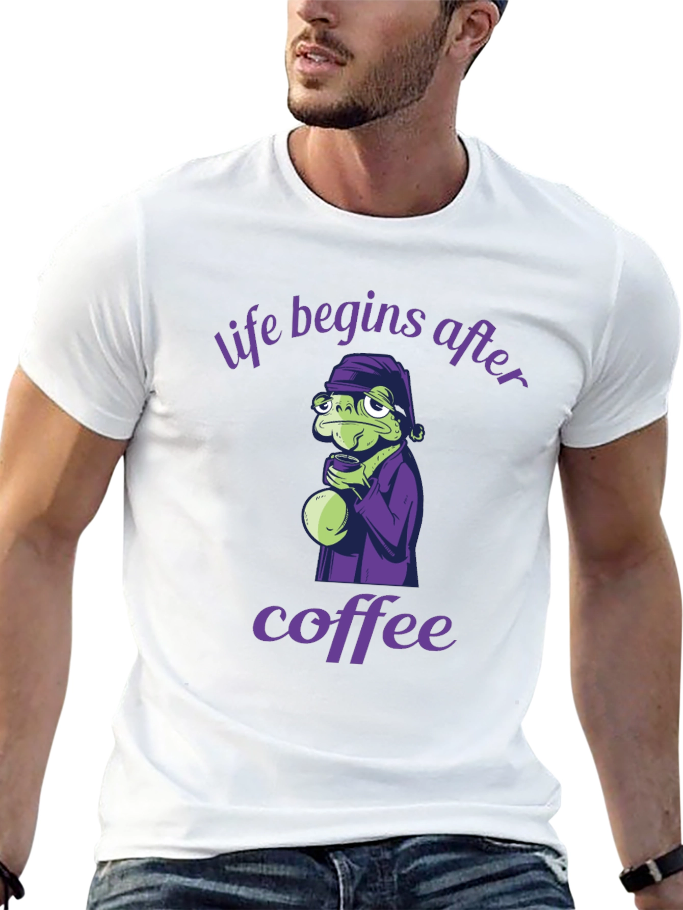 Black Life Begins After Coffee Graphic Tee view 13