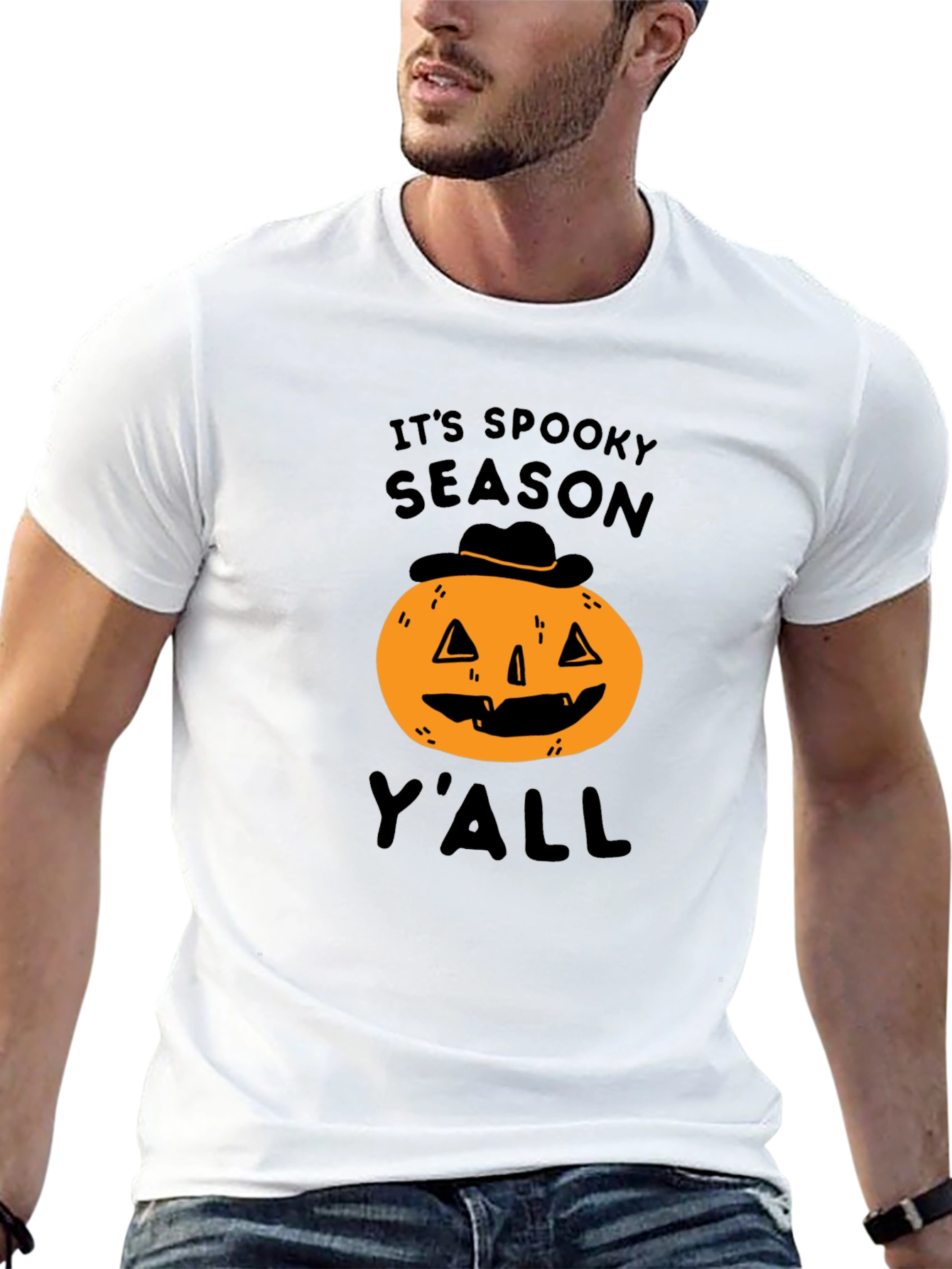 Black Spooky Season Pumpkin T-Shirt view 13