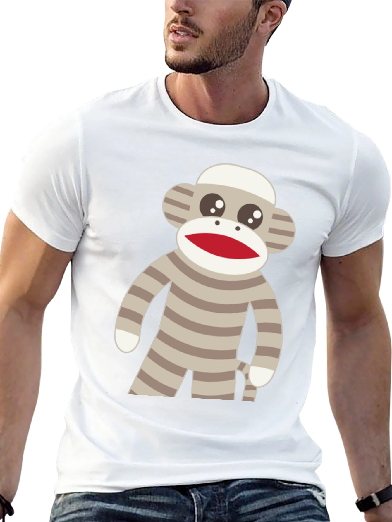 Black Sock Monkey Graphic Tee - Fun & Quirky Design view 13