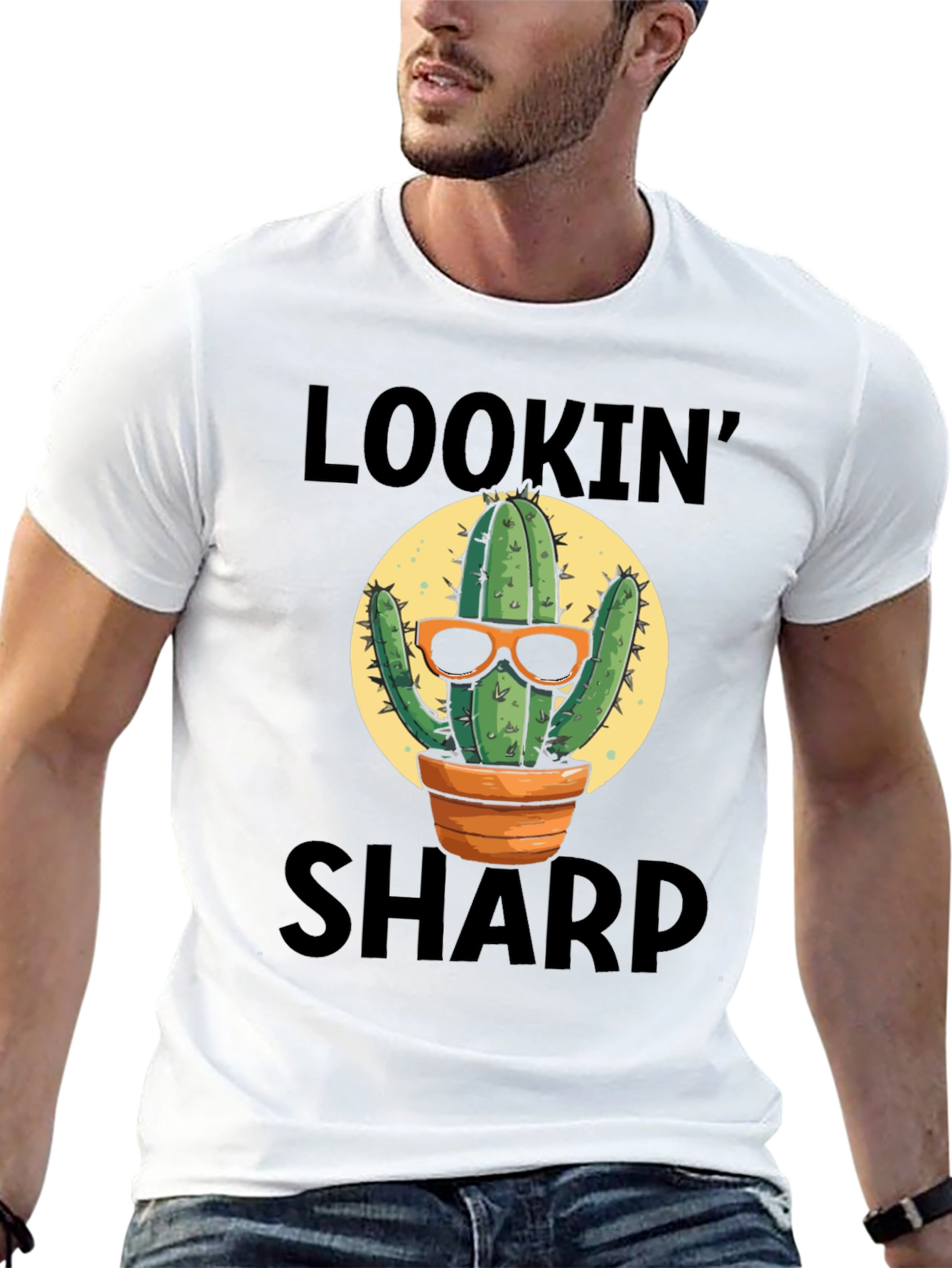 Black Lookin' Sharp Cactus T-Shirt - Unisex view 13