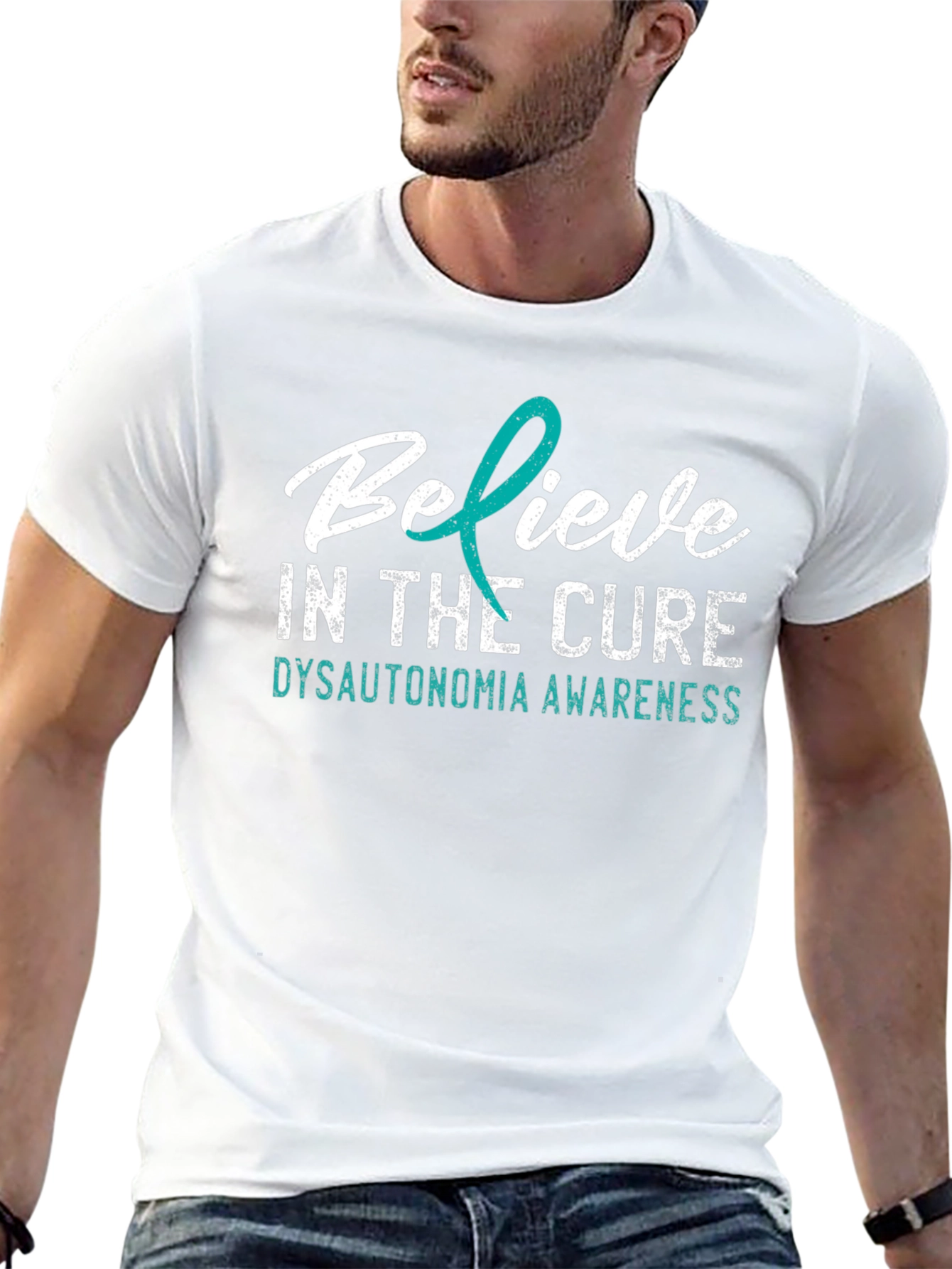 Black Believe In The Cure Dysautonomia Awareness T-Shirt view 13