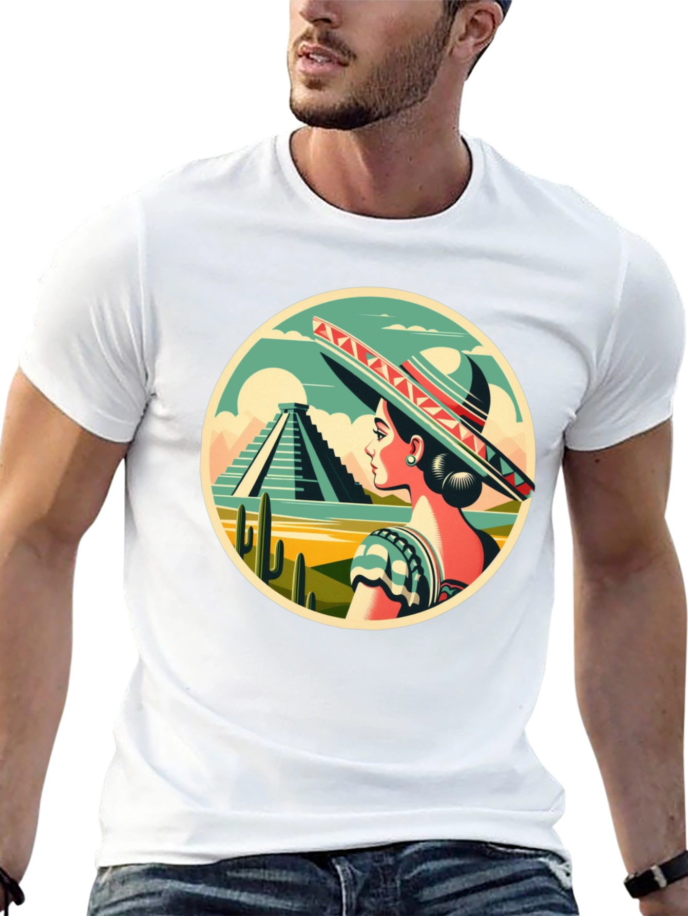 Black Mexican Culture T-Shirt - Sombrero Lady view 13