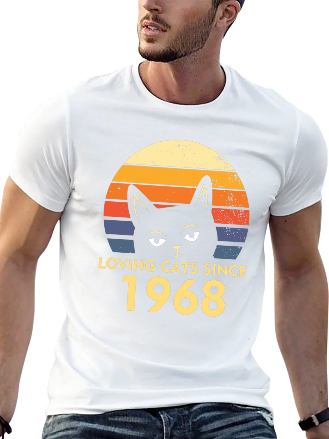 Black Loving Cats Since 1968 T-Shirt Retro Style view 13