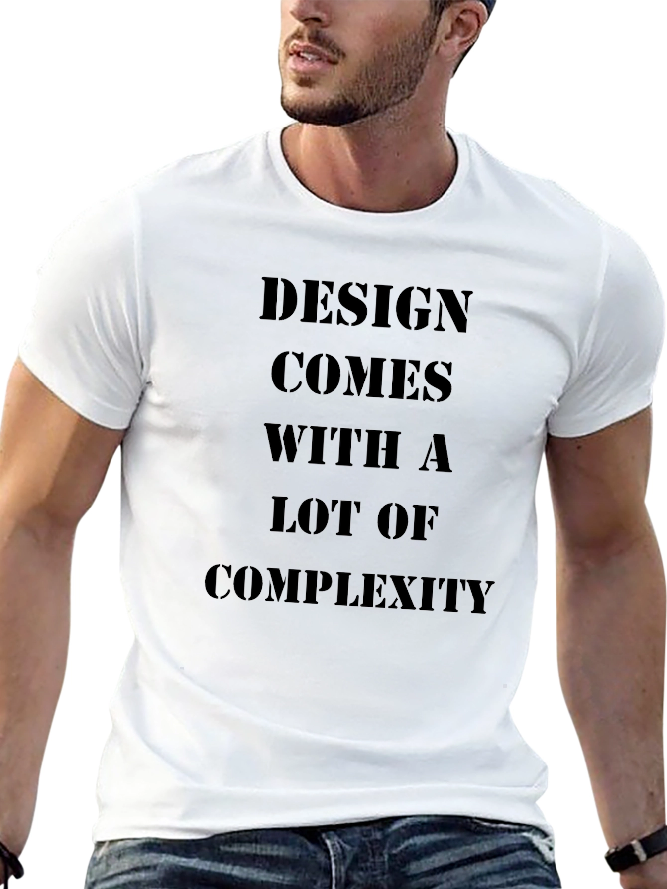 Black Complexity Design Black T-Shirt view 13