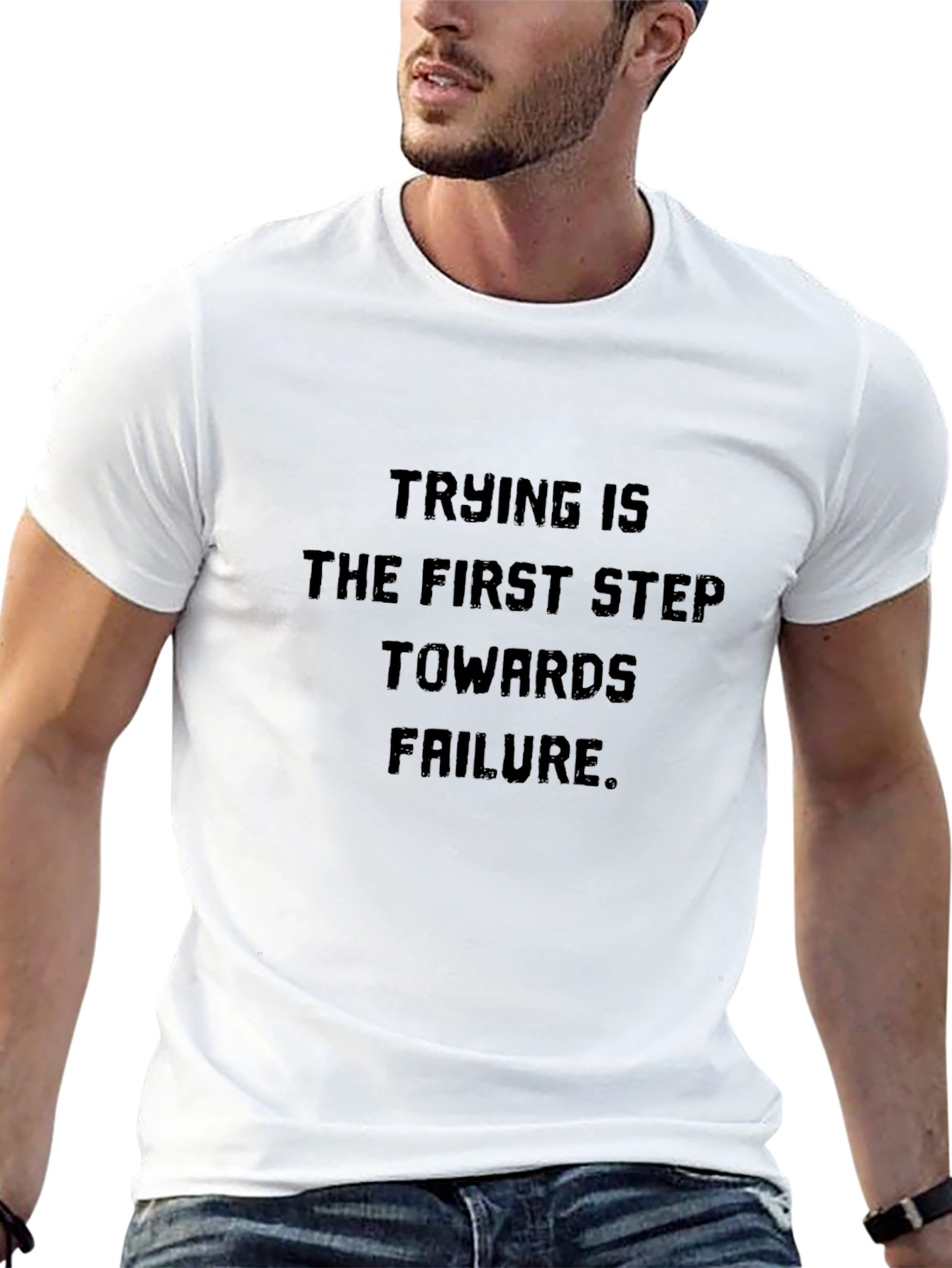Black Trying Is Failure T-Shirt - Bold Statement Tee view 13