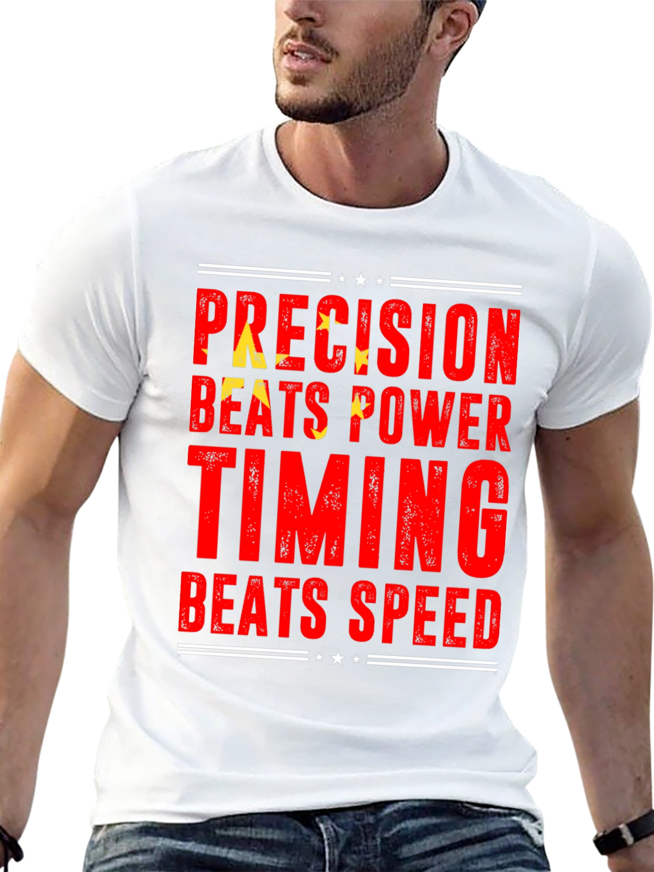 Black Precision Beats Power Timing Speed Tee view 13