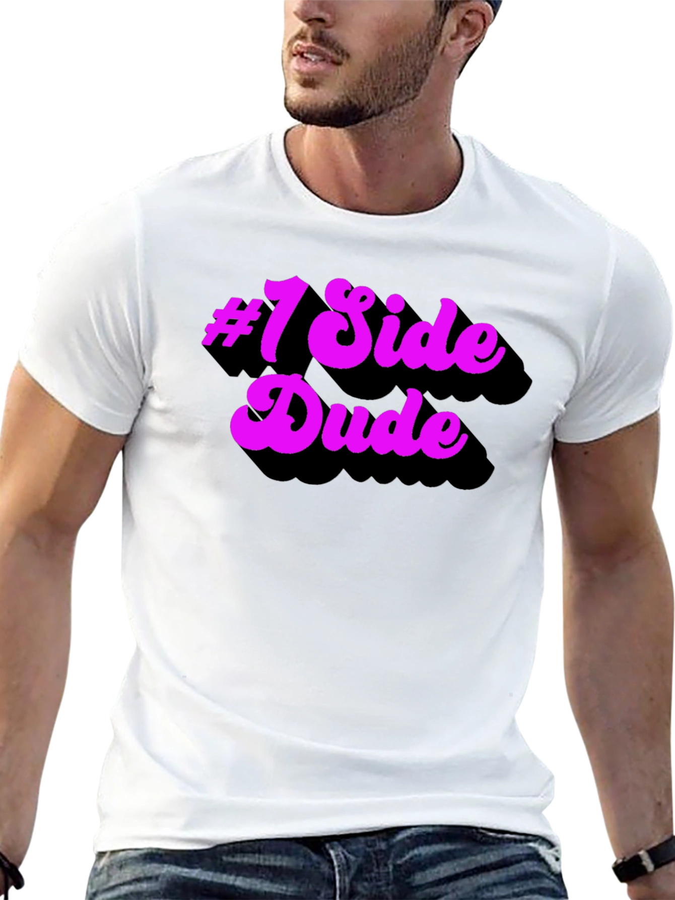 Black #1 Side Dude T-Shirt - Funny Novelty Tee view 13