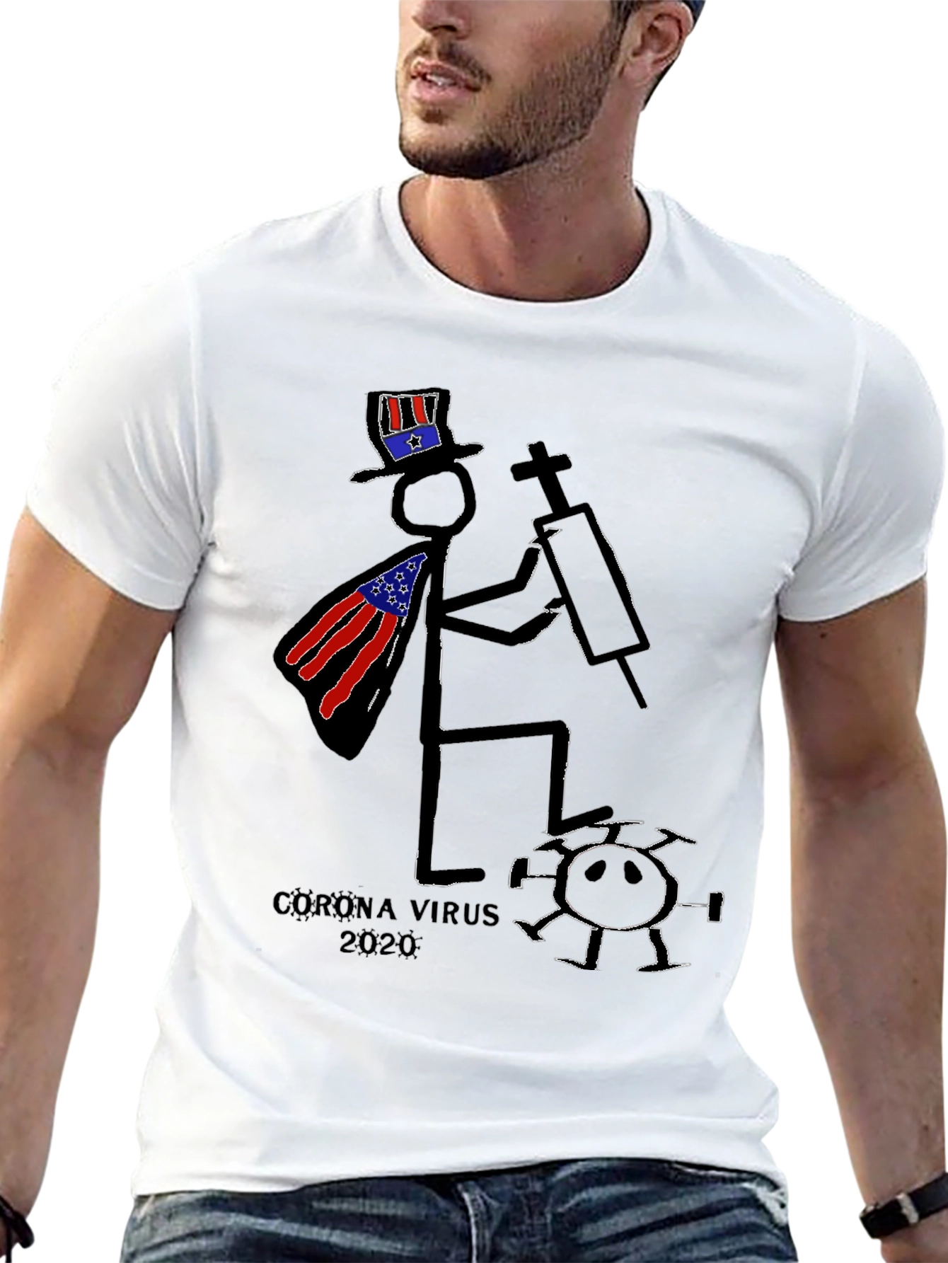Black Satirical Corona Virus T-Shirt view 13