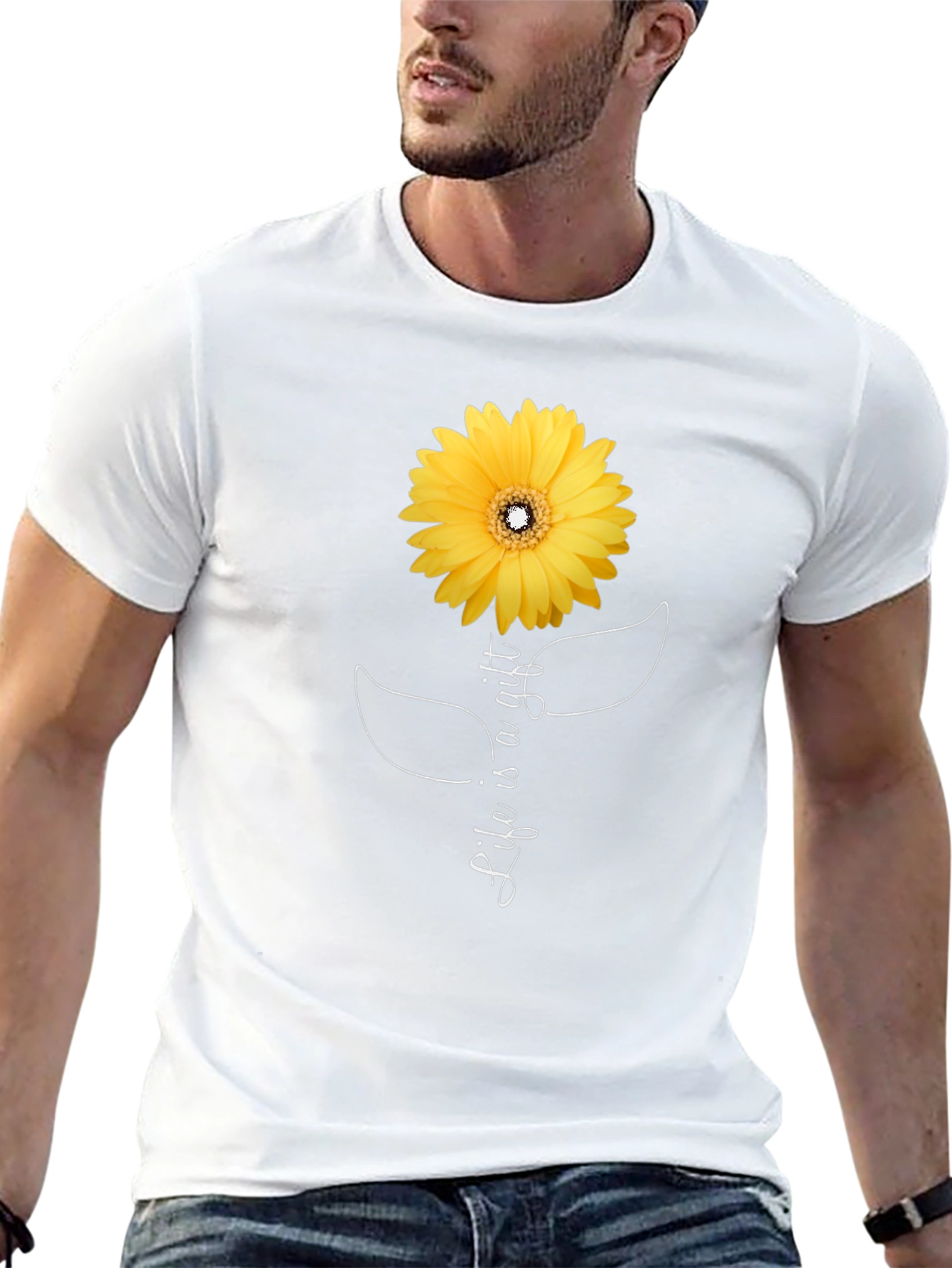 Black Life is a Gift Sunflower Black T-Shirt view 13