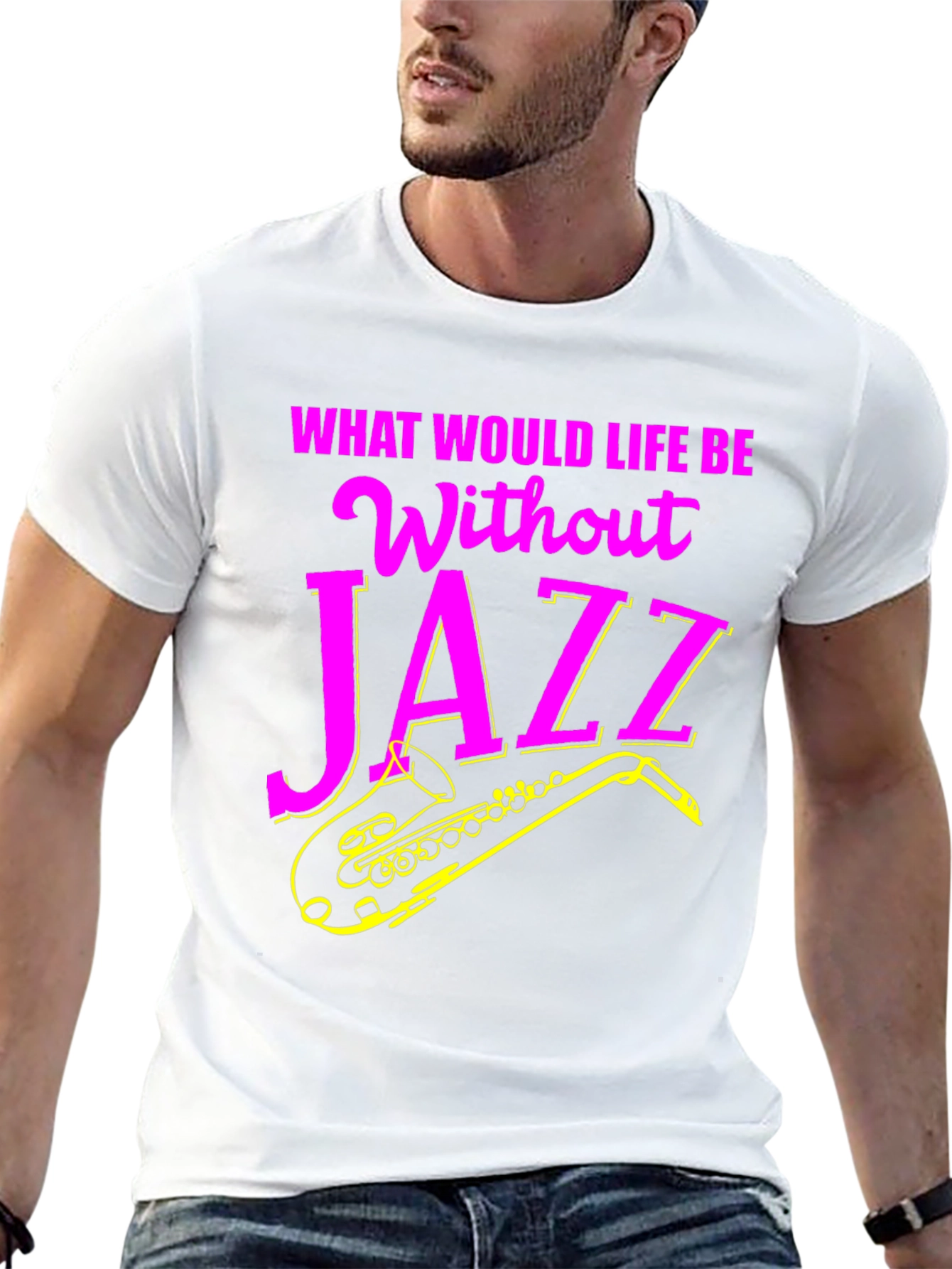 Black Jazz Music T-Shirt - What Would Life Be Without Jazz? view 13