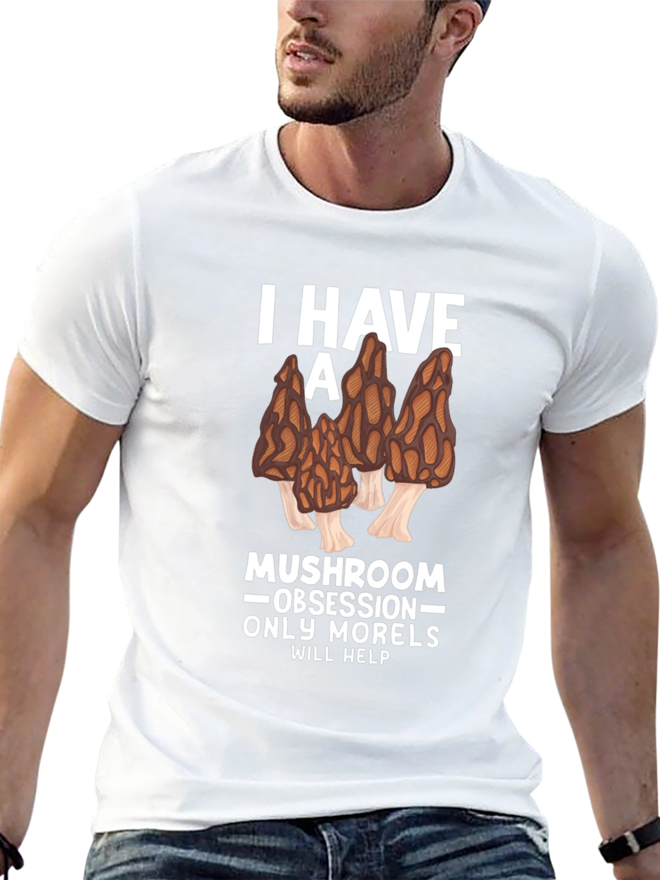 Black Mushroom Obsession Morel T-Shirt view 13
