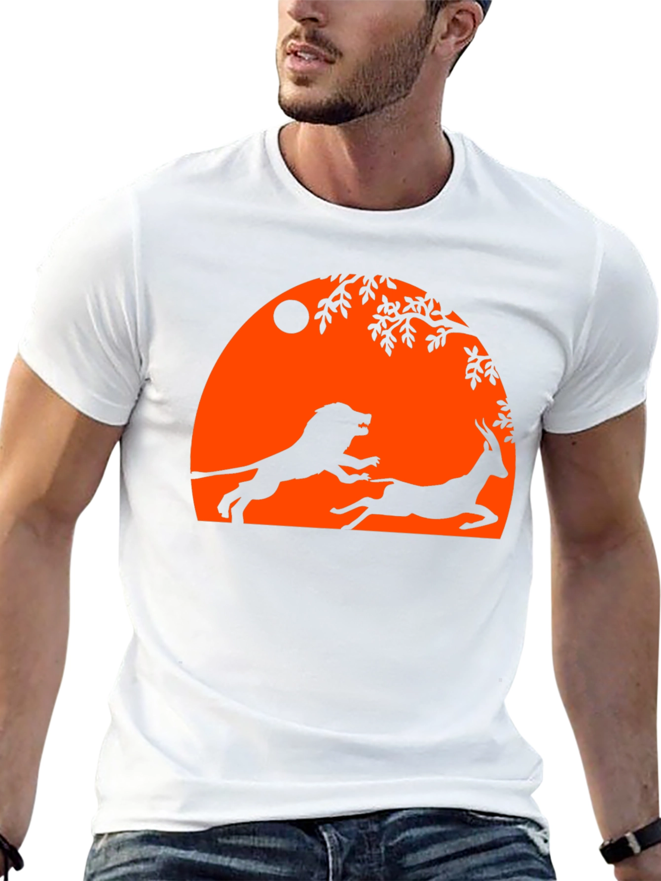 Black Lion and Antelope Graphic Tee - Black view 13