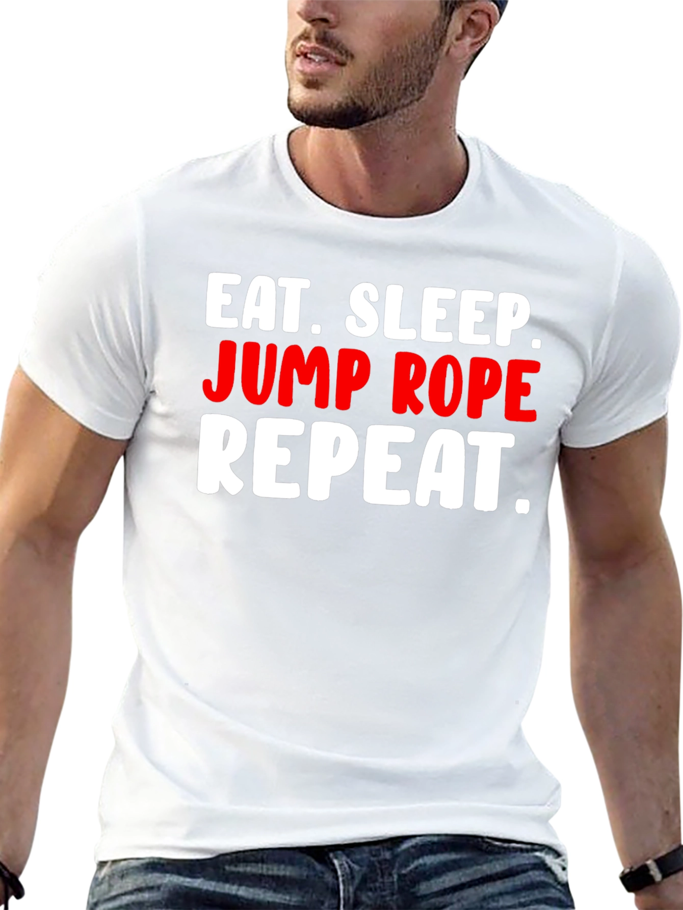 Black Eat Sleep Jump Rope Repeat T-Shirt view 13