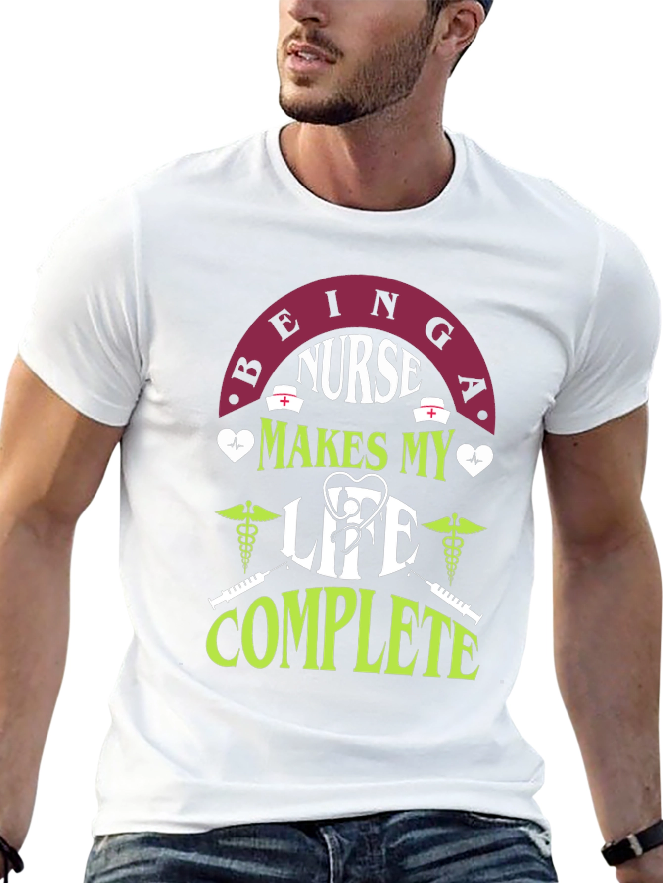 Black Being A Nurse Makes My Life Complete T-Shirt view 13