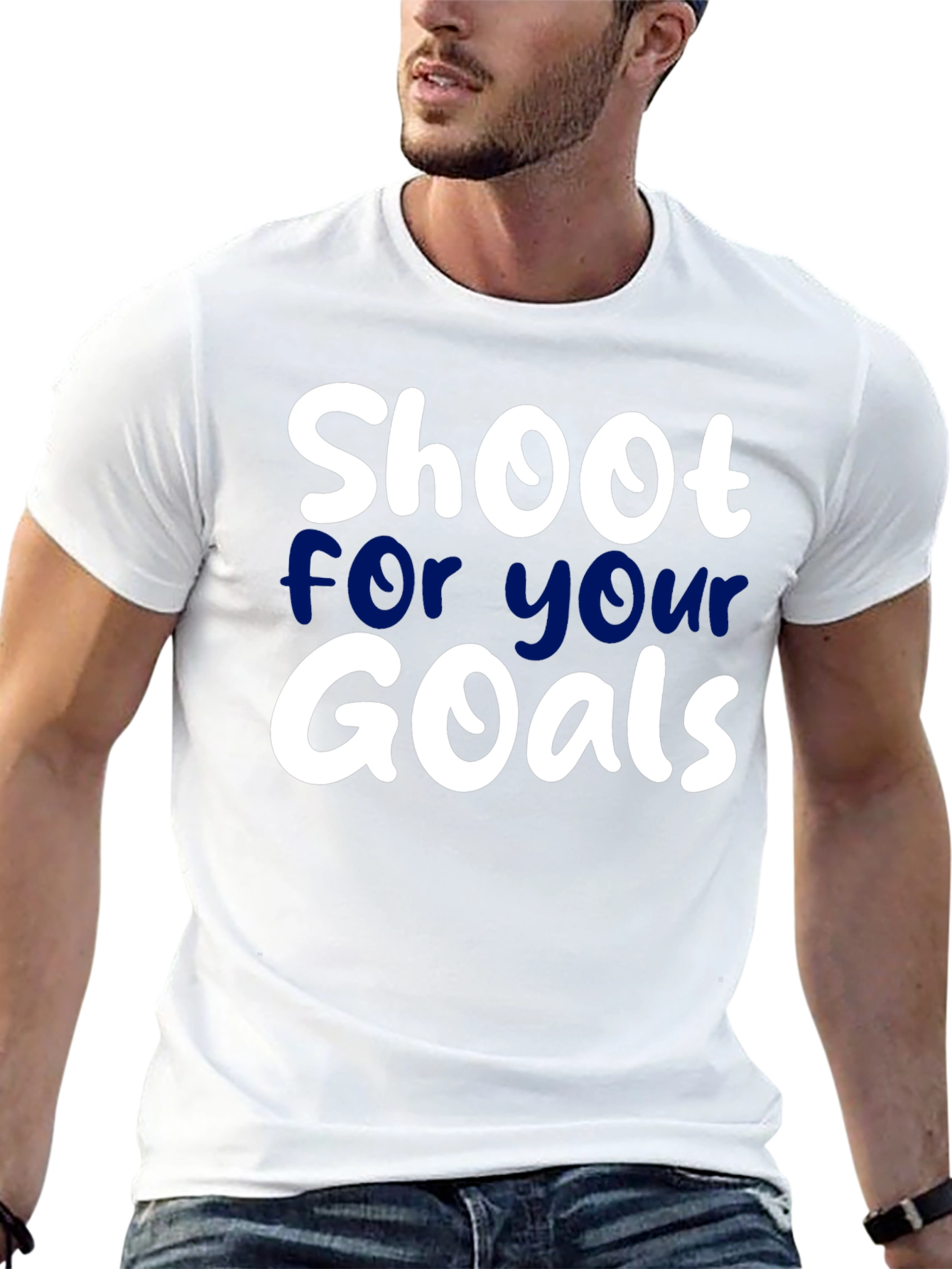 Black Shoot For Your Goals T-Shirt Black Cotton view 13