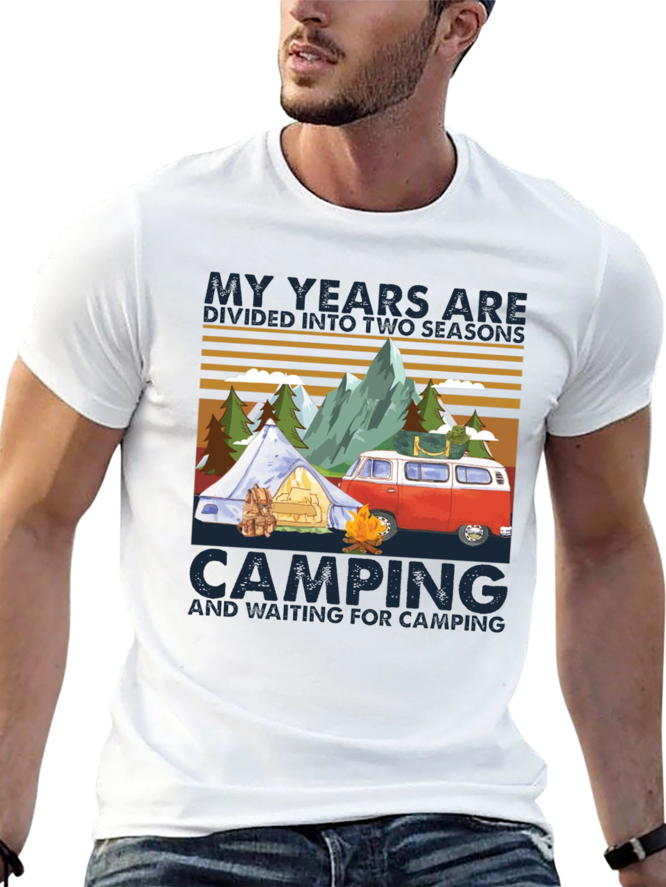 Black Camping Seasons T-Shirt view 13