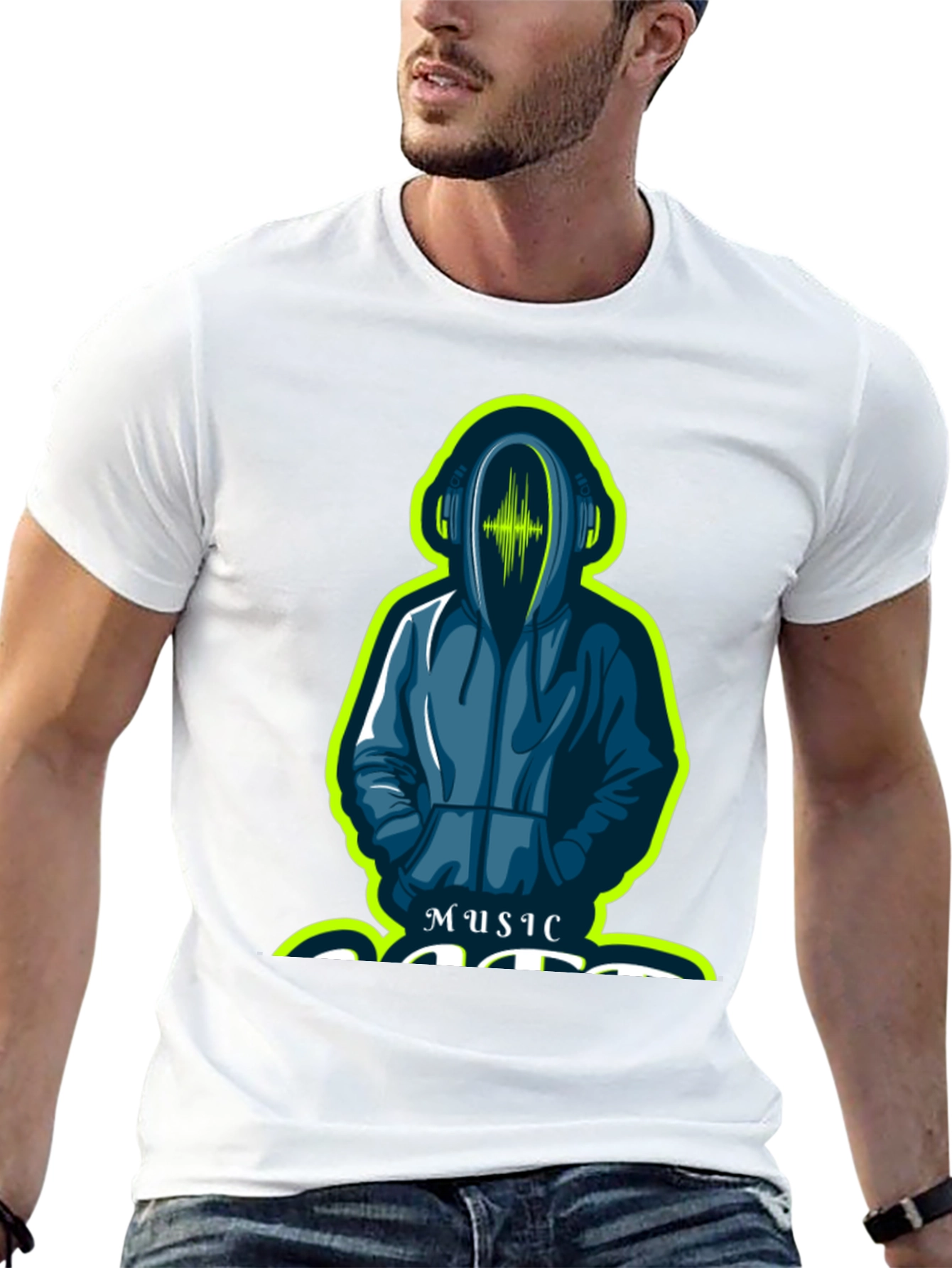 Black Music Lover's Hooded Graphic Tee view 13
