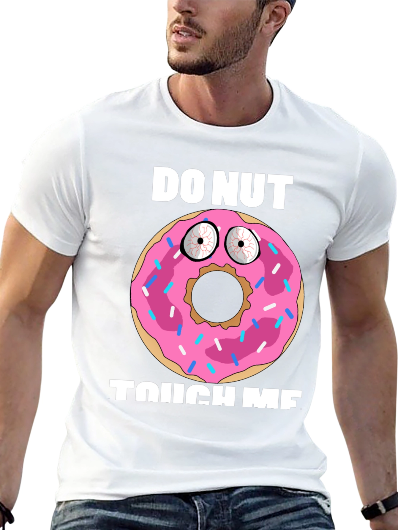 Black Funny Donut Graphic T-Shirt - Do Nut Touch Me! view 13
