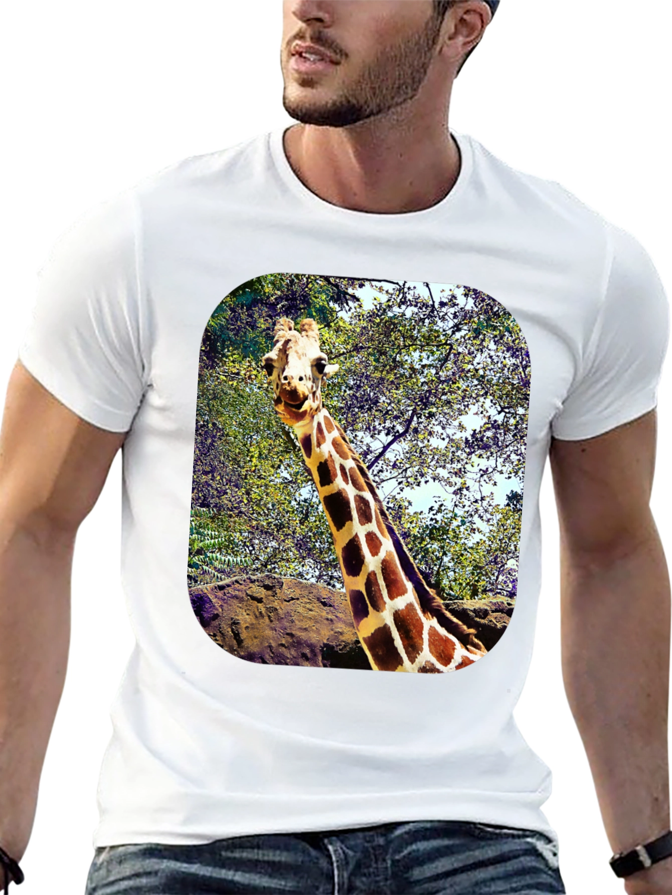Black Giraffe Graphic T-Shirt - Unique Animal Tee view 13