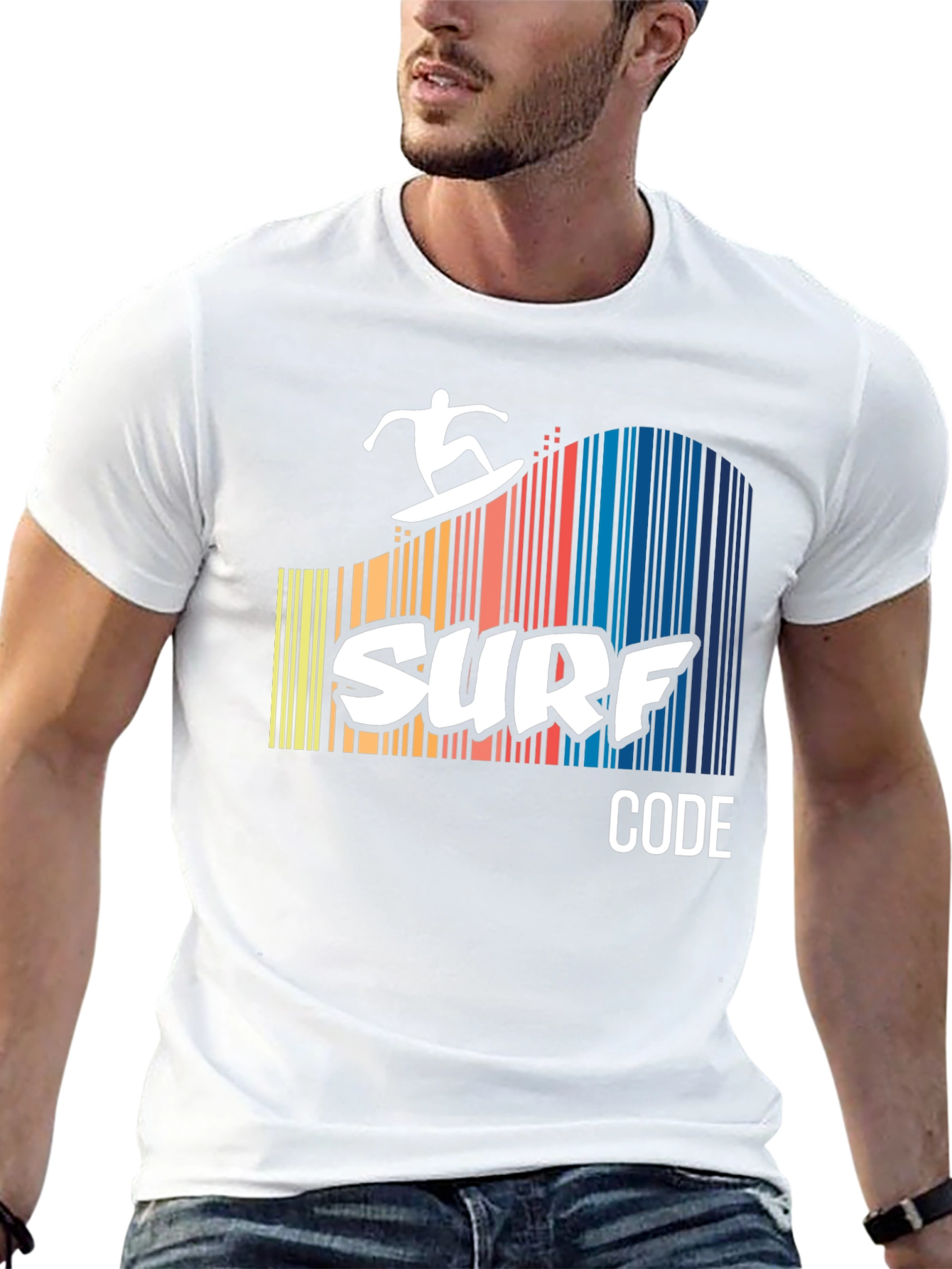 Black Surf Code Graphic Tee - Black Cotton T-Shirt view 13