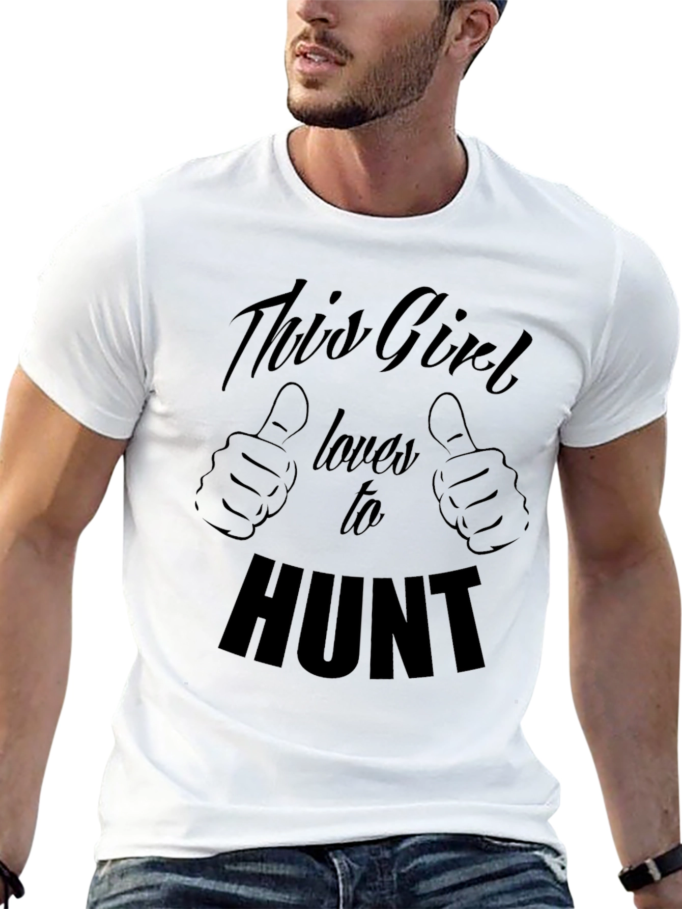 Black This Girl Loves To Hunt Graphic Tee view 13