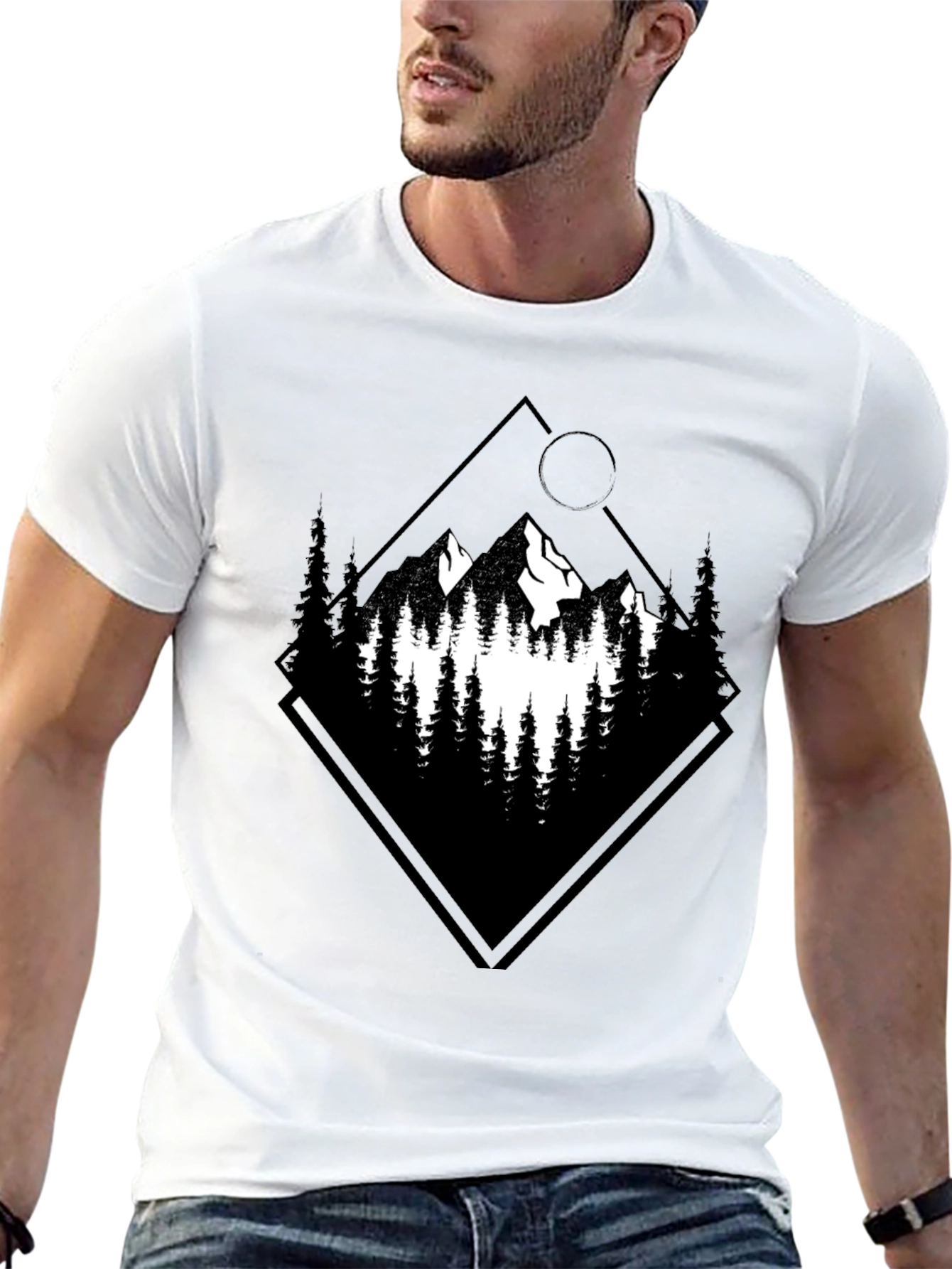 Black Mountain Graphic Tee - Nature Inspired Design view 13