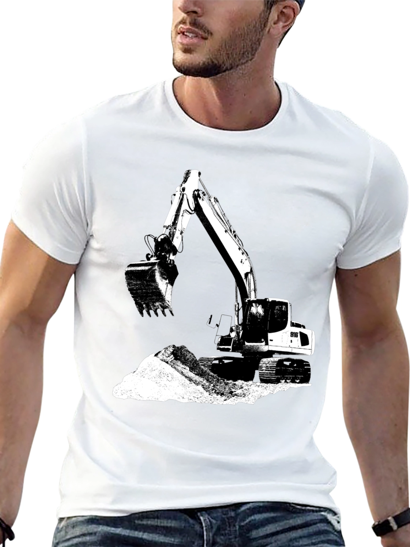 Black Excavator Graphic Tee - Black view 13