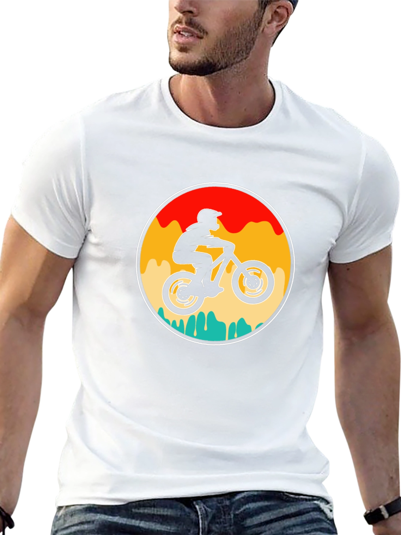 Black Mountain Biker Graphic Tee - Retro Style view 13