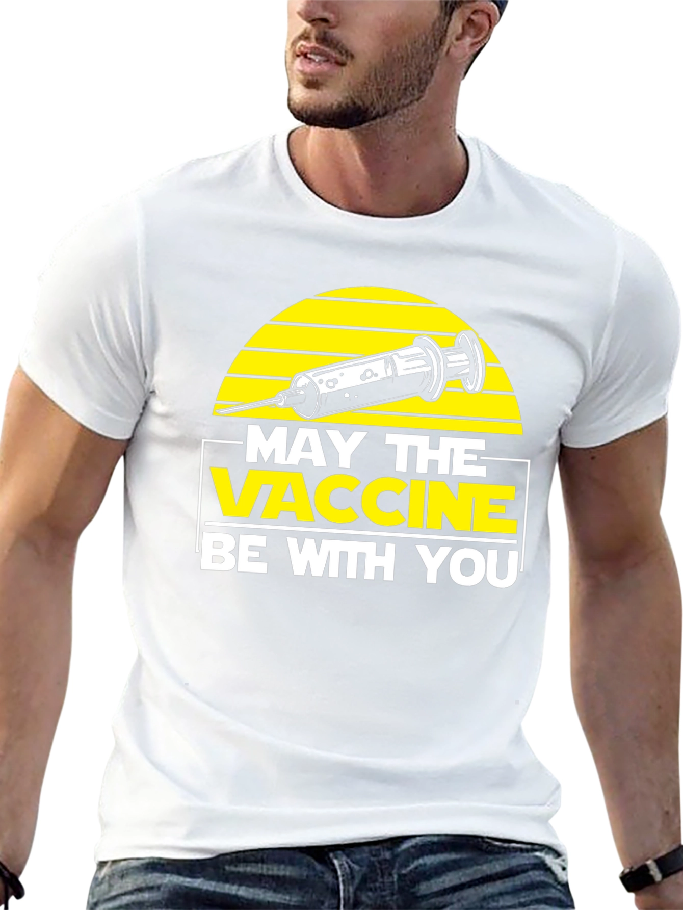 Black May the Vaccine Be With You T-Shirt  view 13