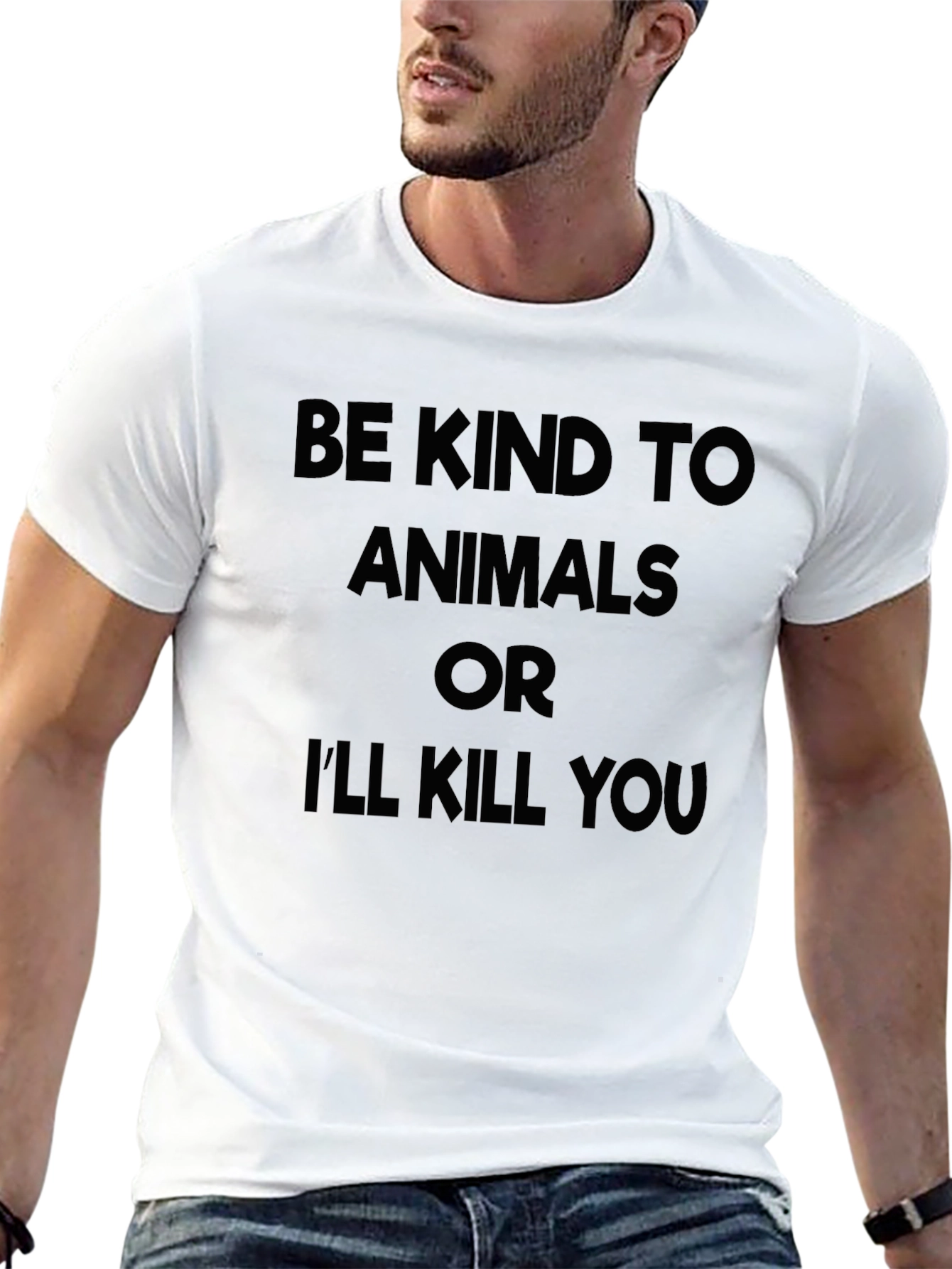 Black Be Kind to Animals Graphic T-Shirt view 13