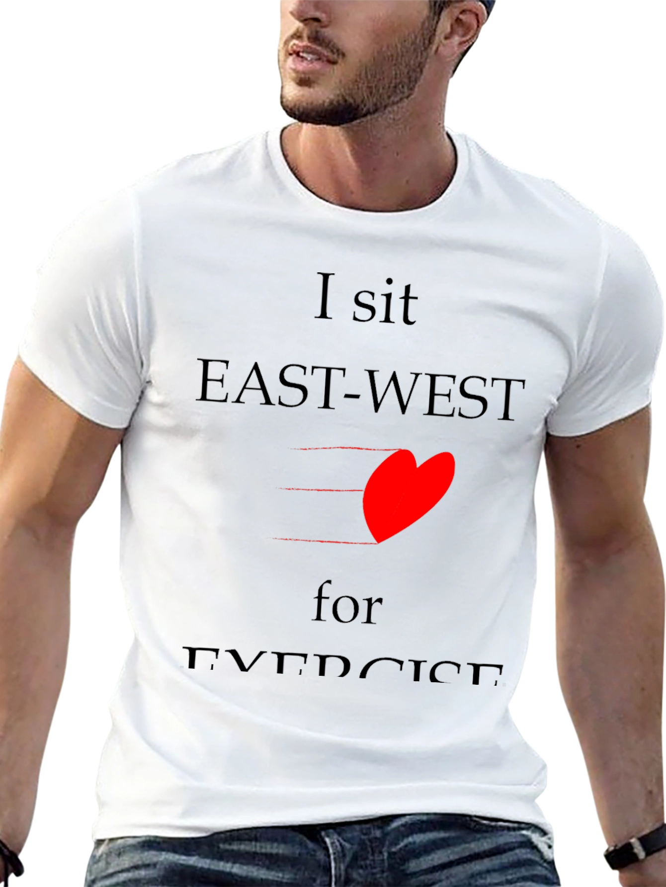 Black I Sit East-West for Exercise T-Shirt view 13