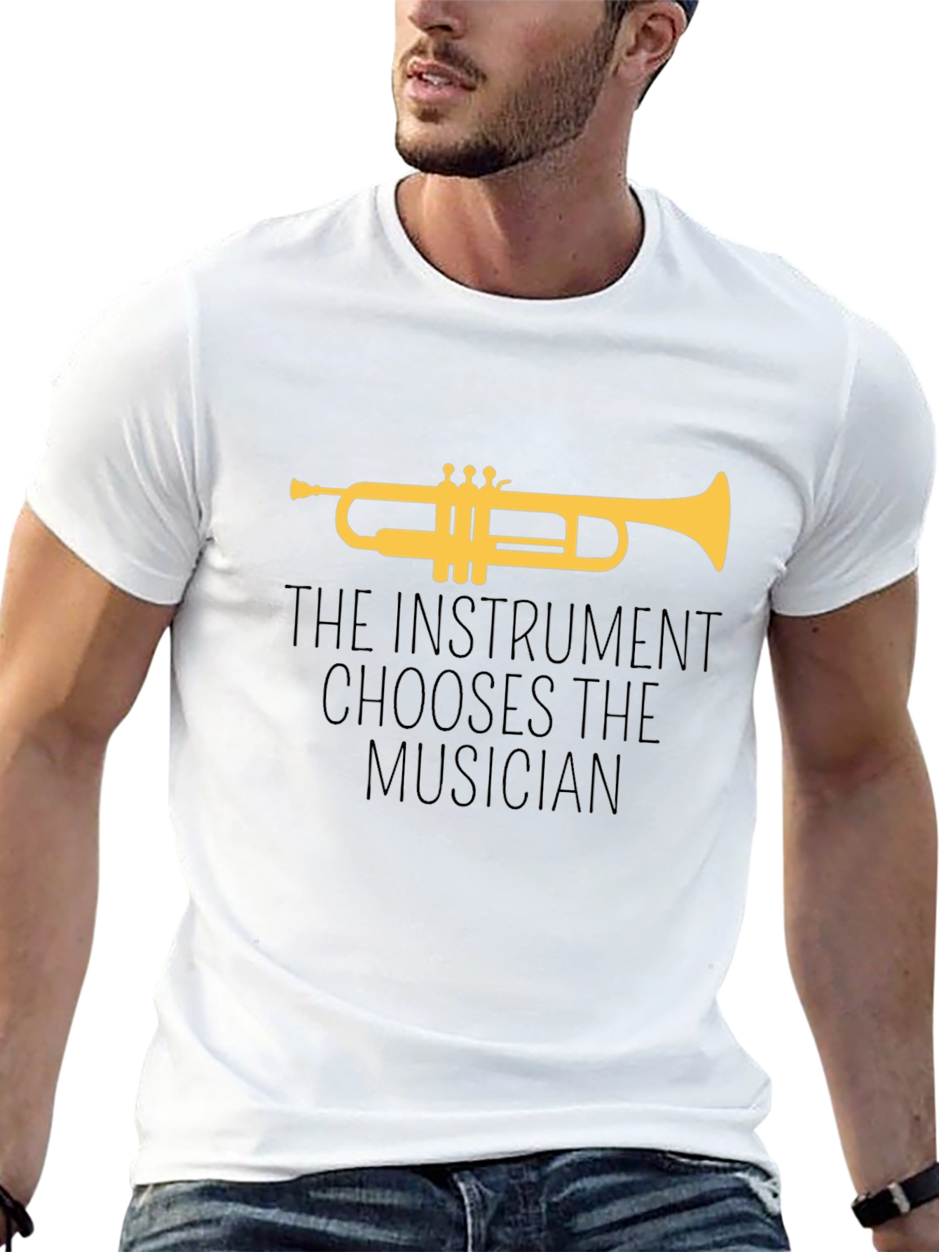 Black Trumpet Musician Graphic Tee view 13