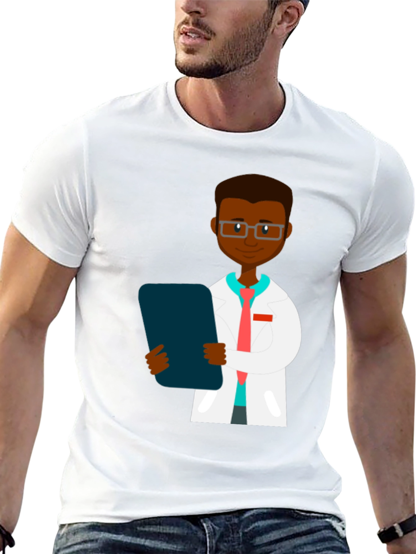 Black Doctor Graphic Tee - Black Unisex T-Shirt view 13