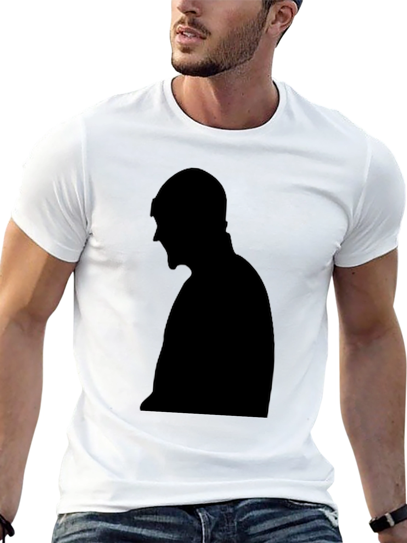 Black Silhouette Graphic Tee - Unisex Black T-Shirt view 13