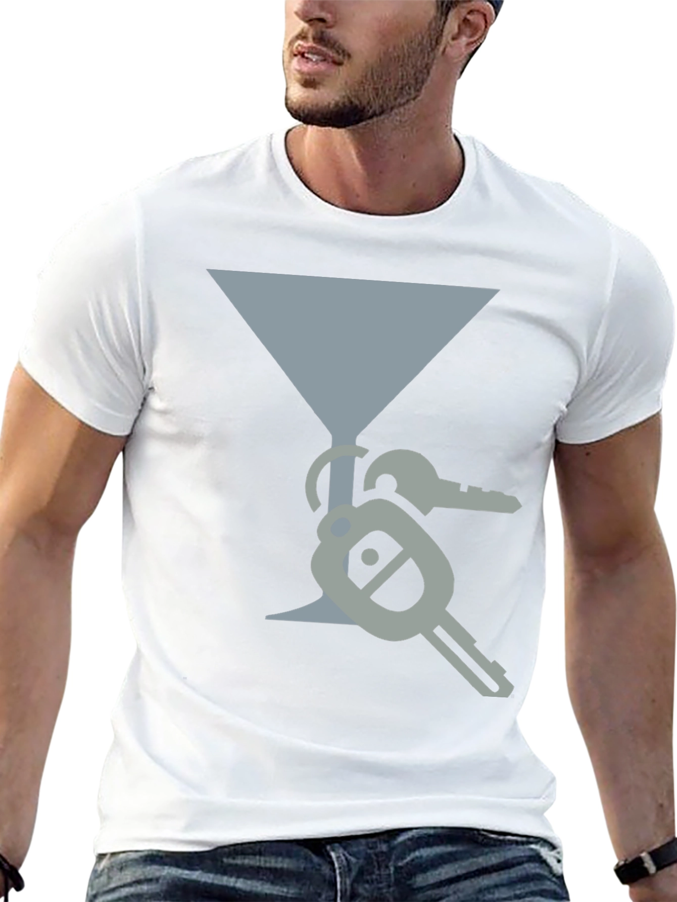 Black Martini Glass & Keys Graphic Tee view 13
